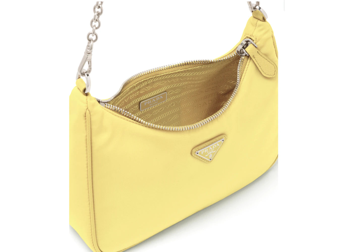 prada re-edition 2005 nylon bag lemon yellow