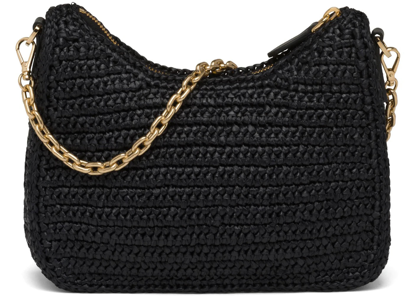 prada re-edition 2005 raffia bag black