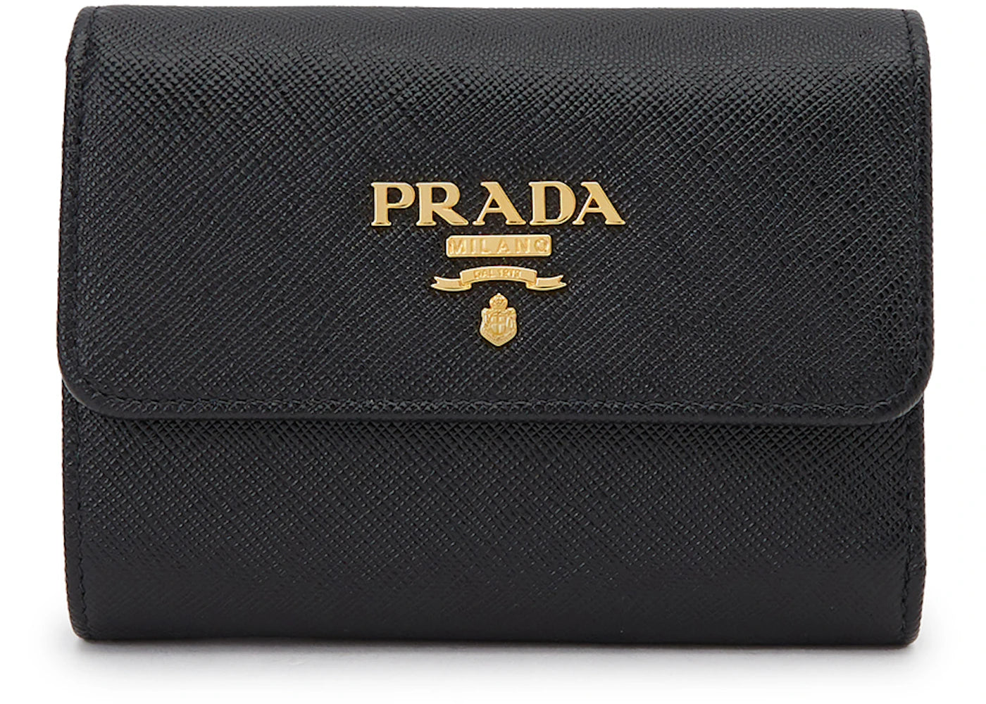 Prada Saffiano Short Wallet Black