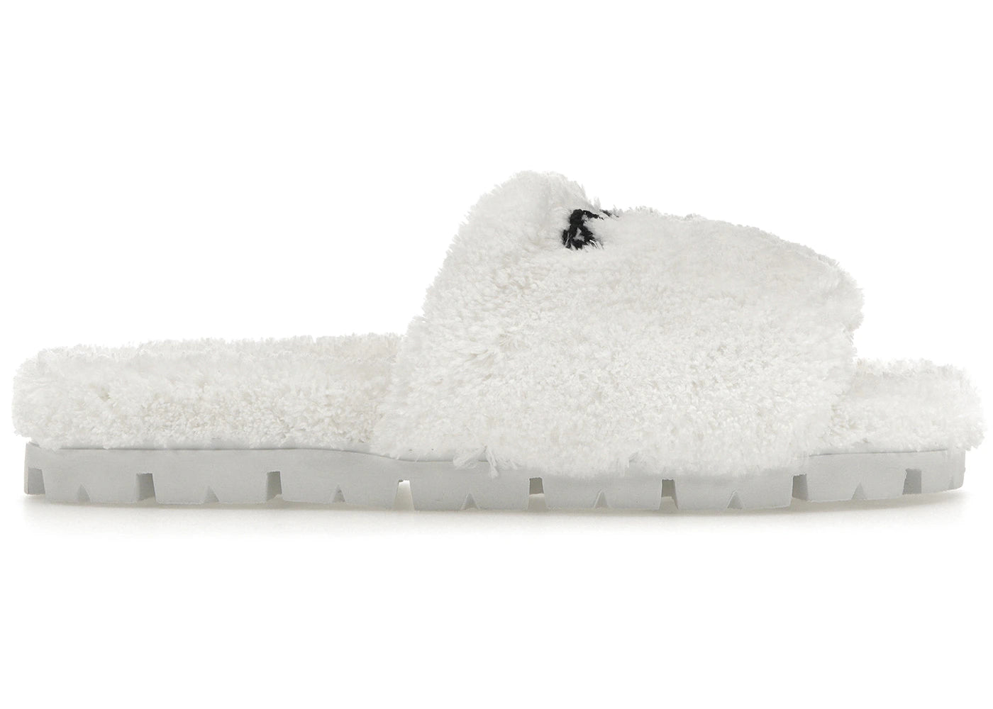 Prada Terry Cloth Slide White Black (Women'S)