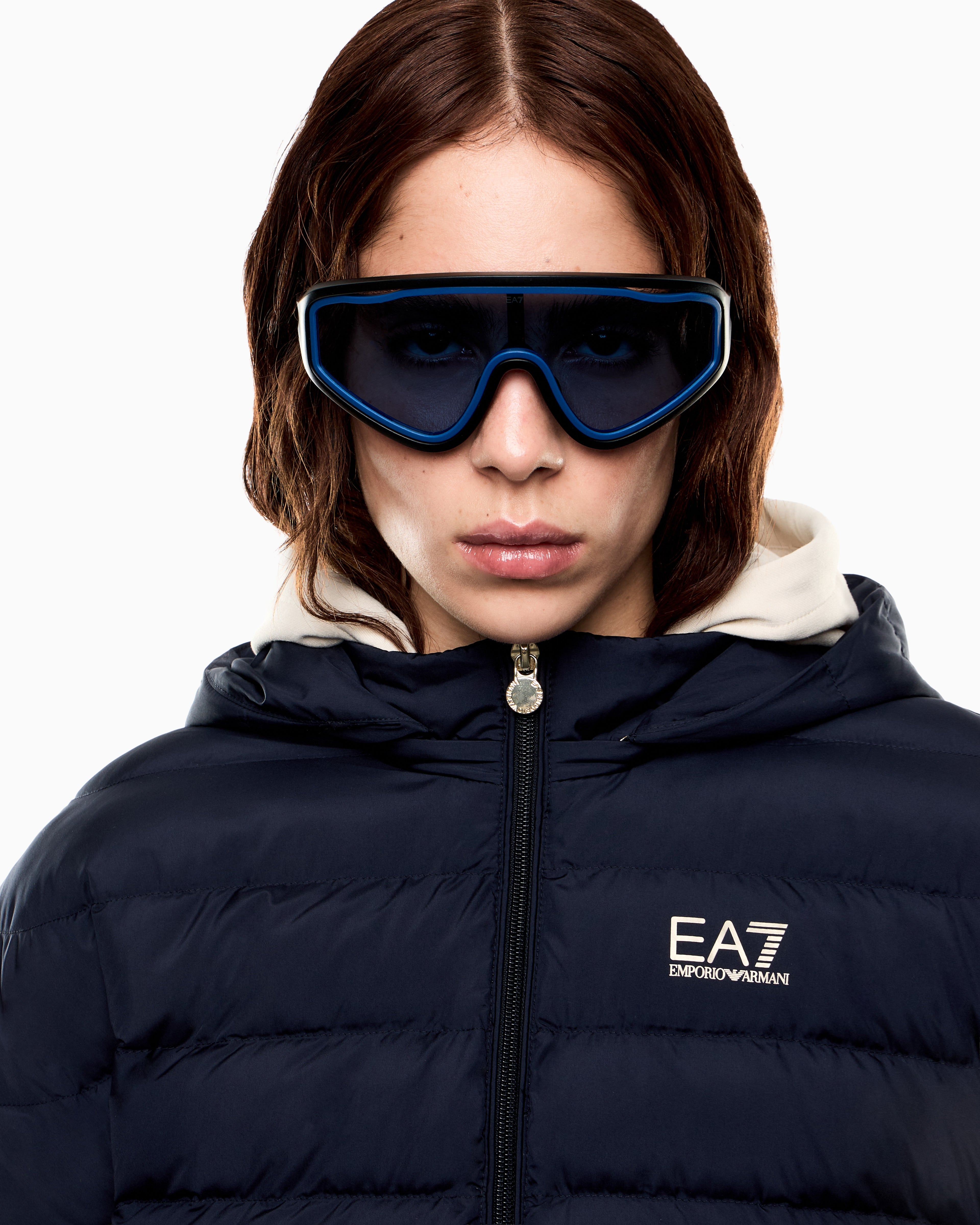 EA7 Irregular-shaped sports sunglasses