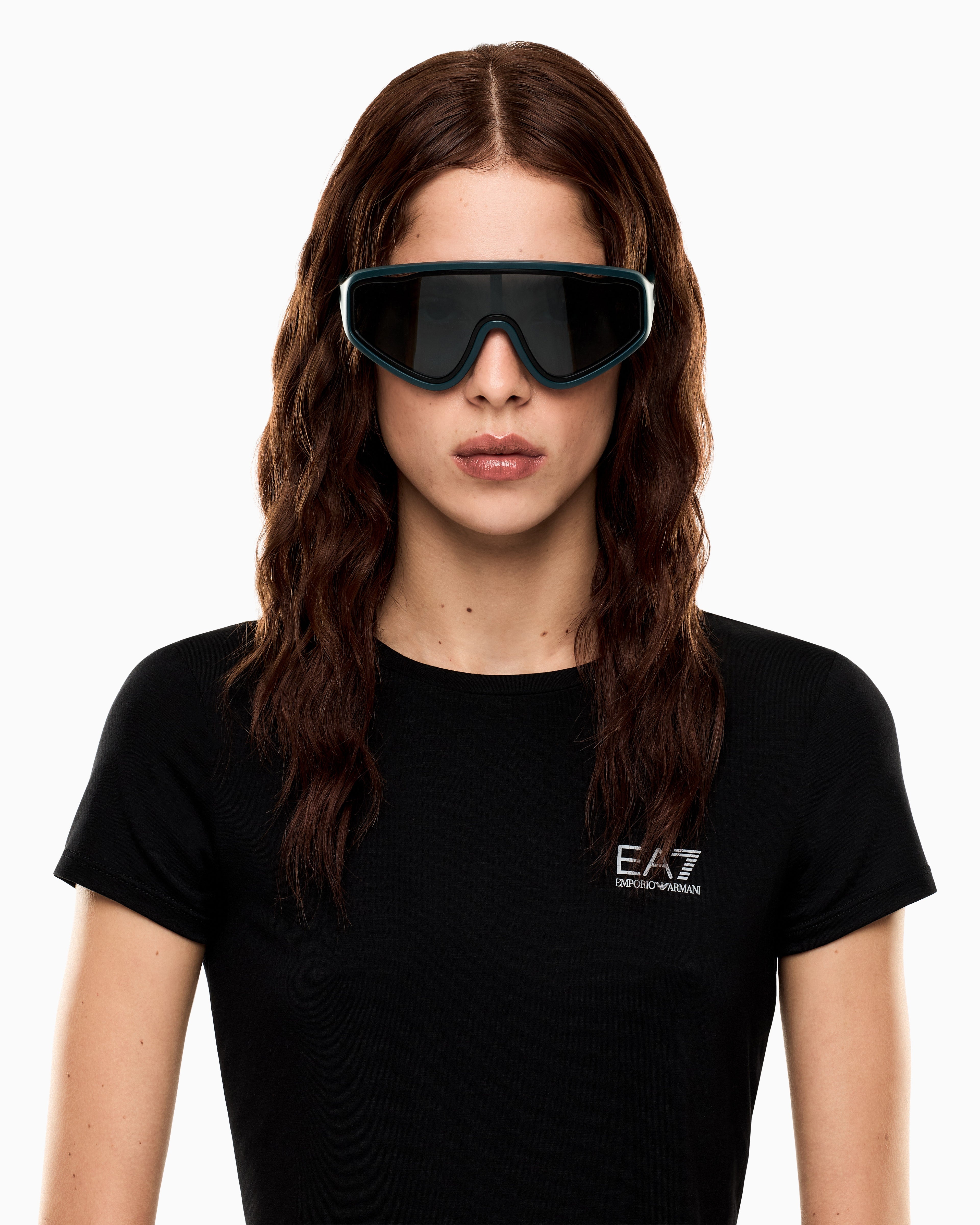 EA7 Irregular-shaped sports sunglasses