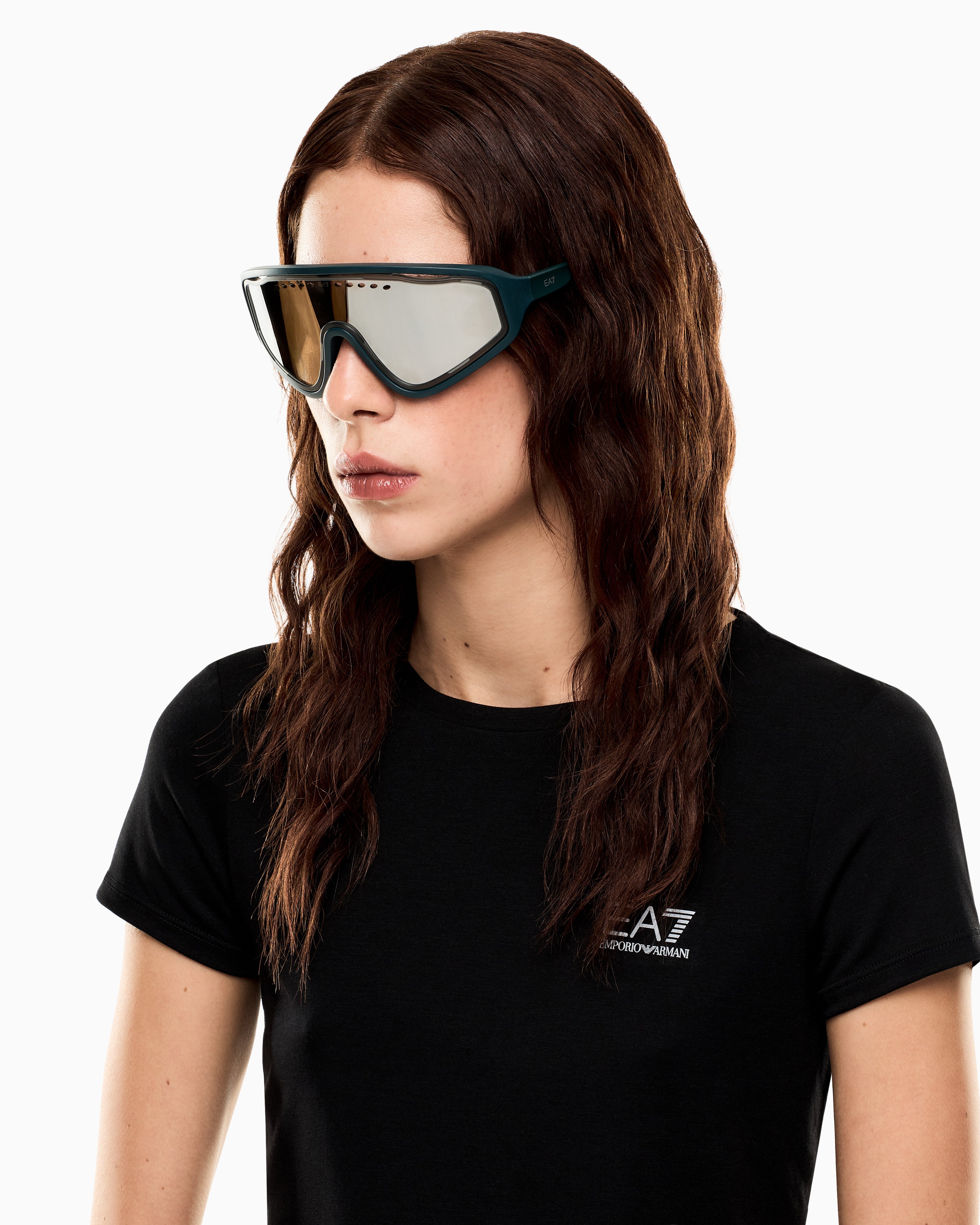 EA7 Irregular-shaped sports sunglasses