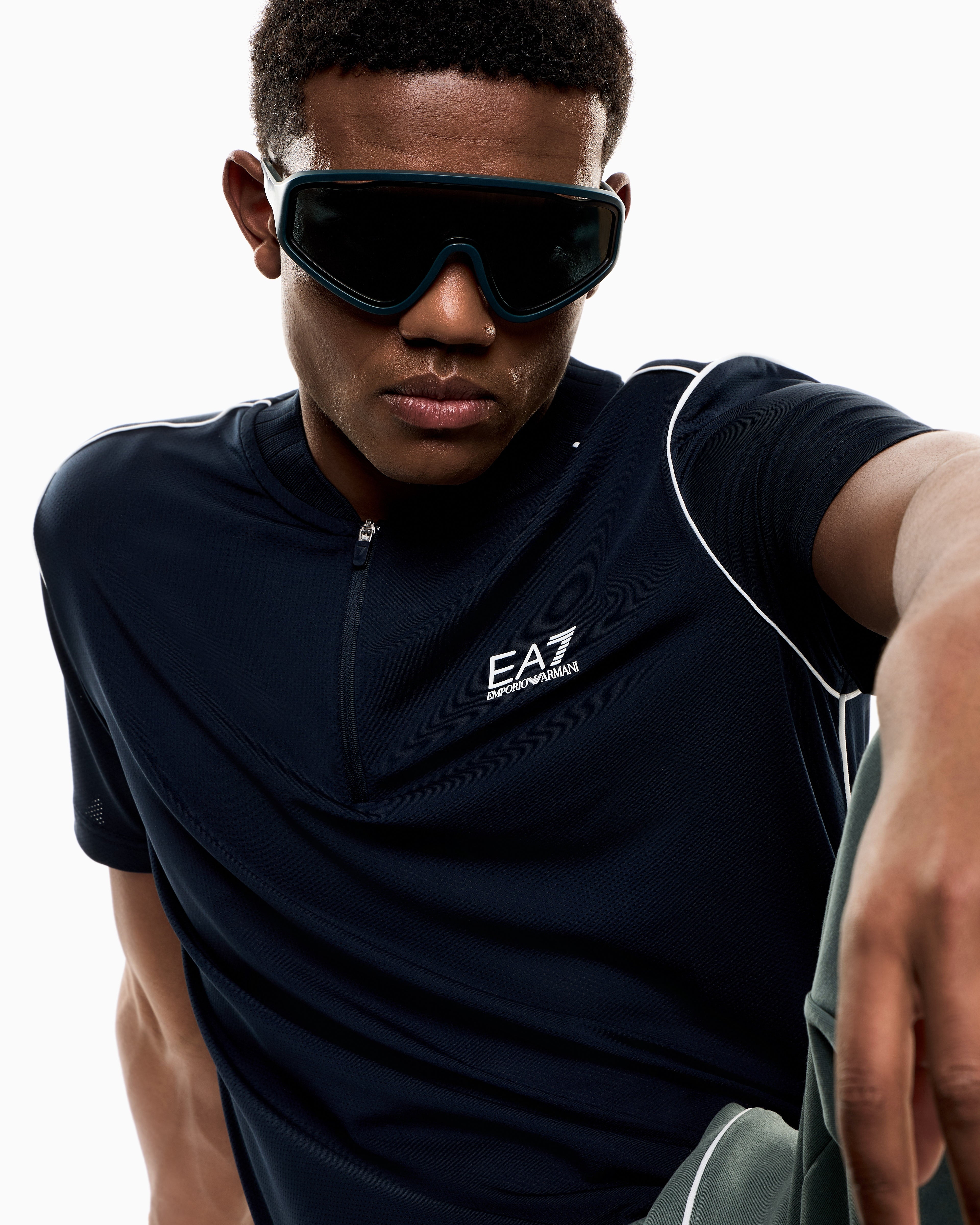 EA7 Irregular-shaped sports sunglasses