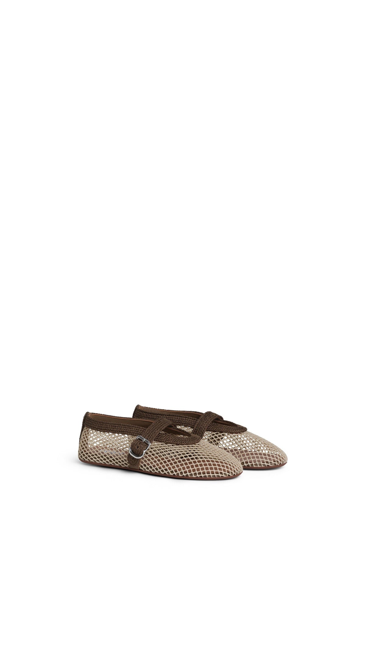 Alaïa Ballet Flats In Fishnet And Satin Cord