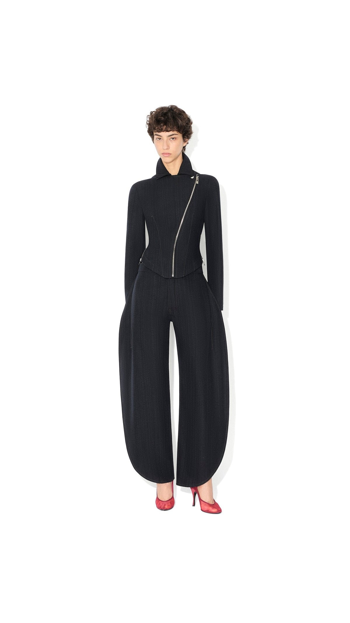 Alaïa Wool Denim Biker Jacket