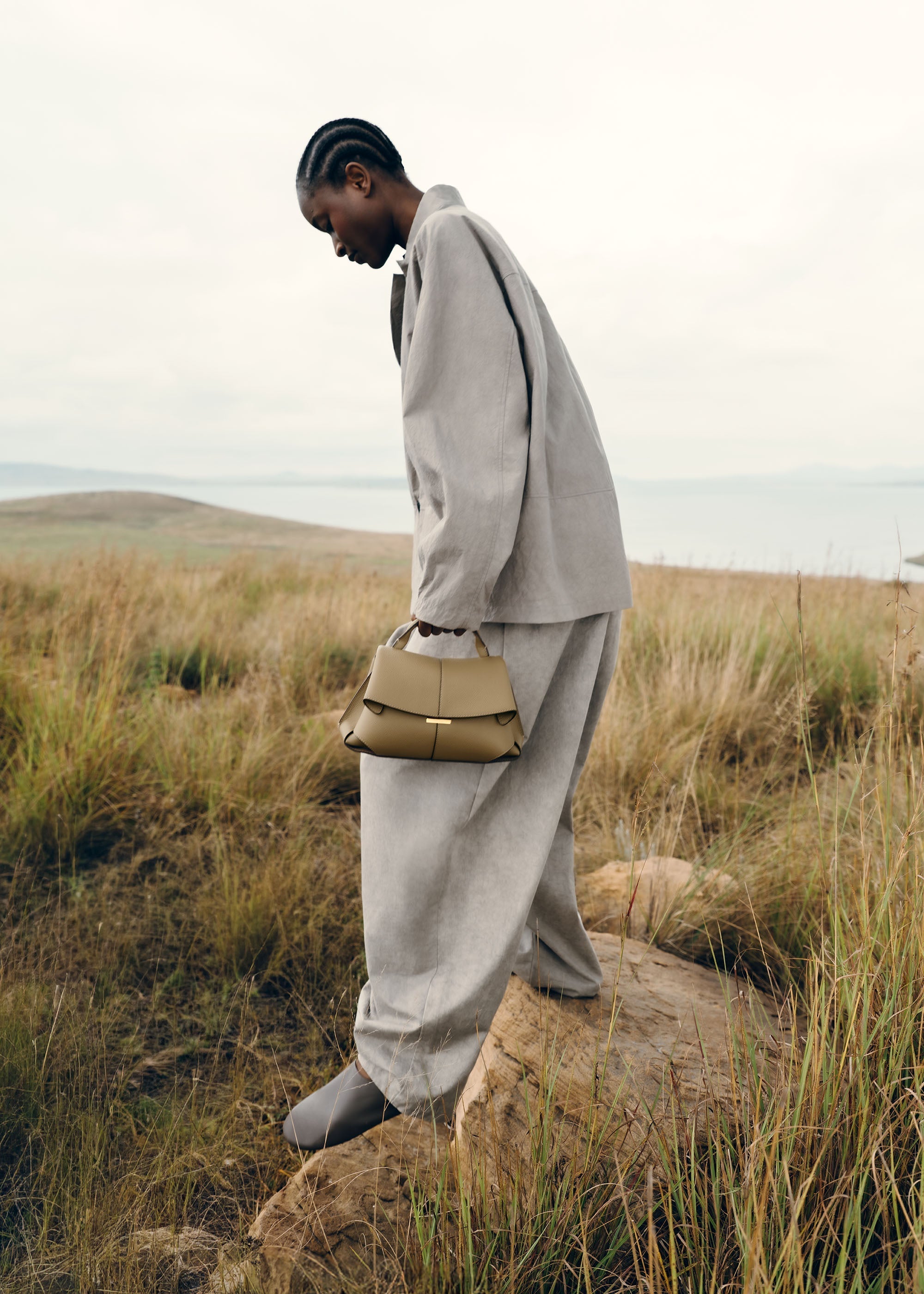Polene Mokki Mini Textured Smoky Olive