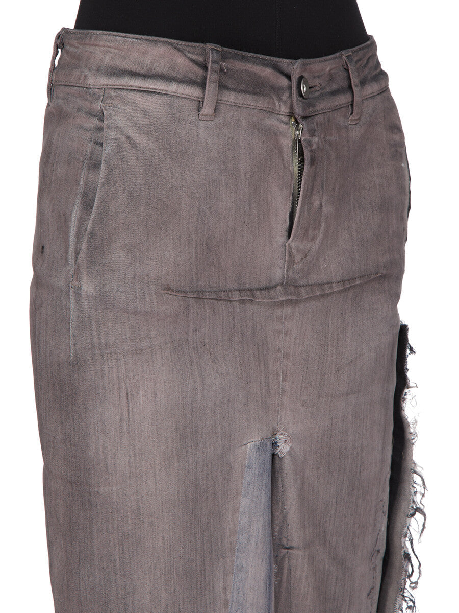 Rick Owens Denim Sliced Skirt