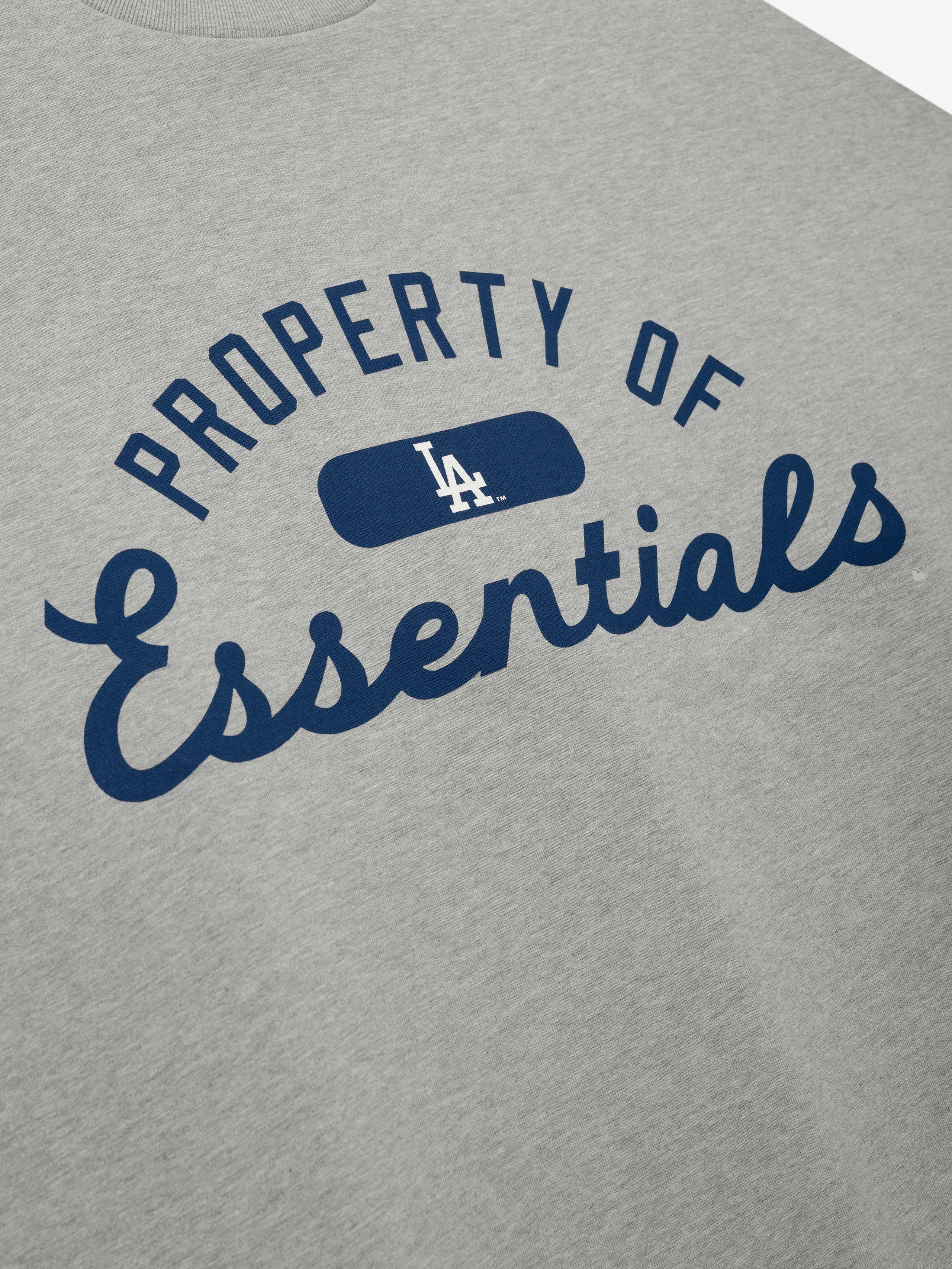 Essentials Dodgers Merch Tee Concrete Heather