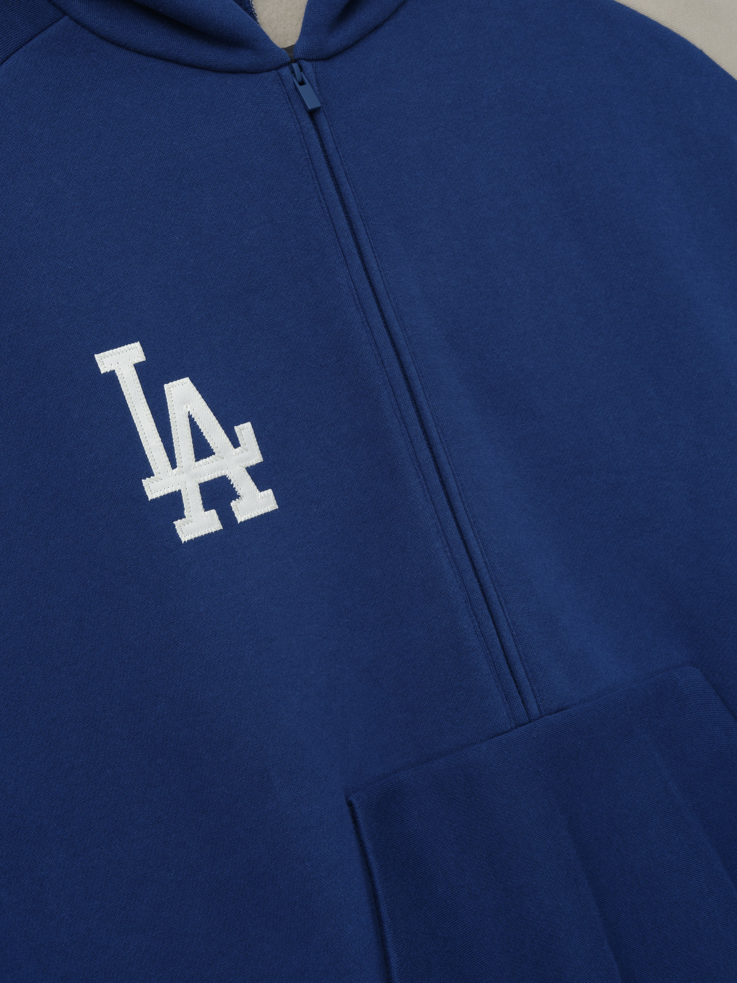 Essentials Dodgers Raglan Half Zip Sport Hoodie Estate Blue/ Seal