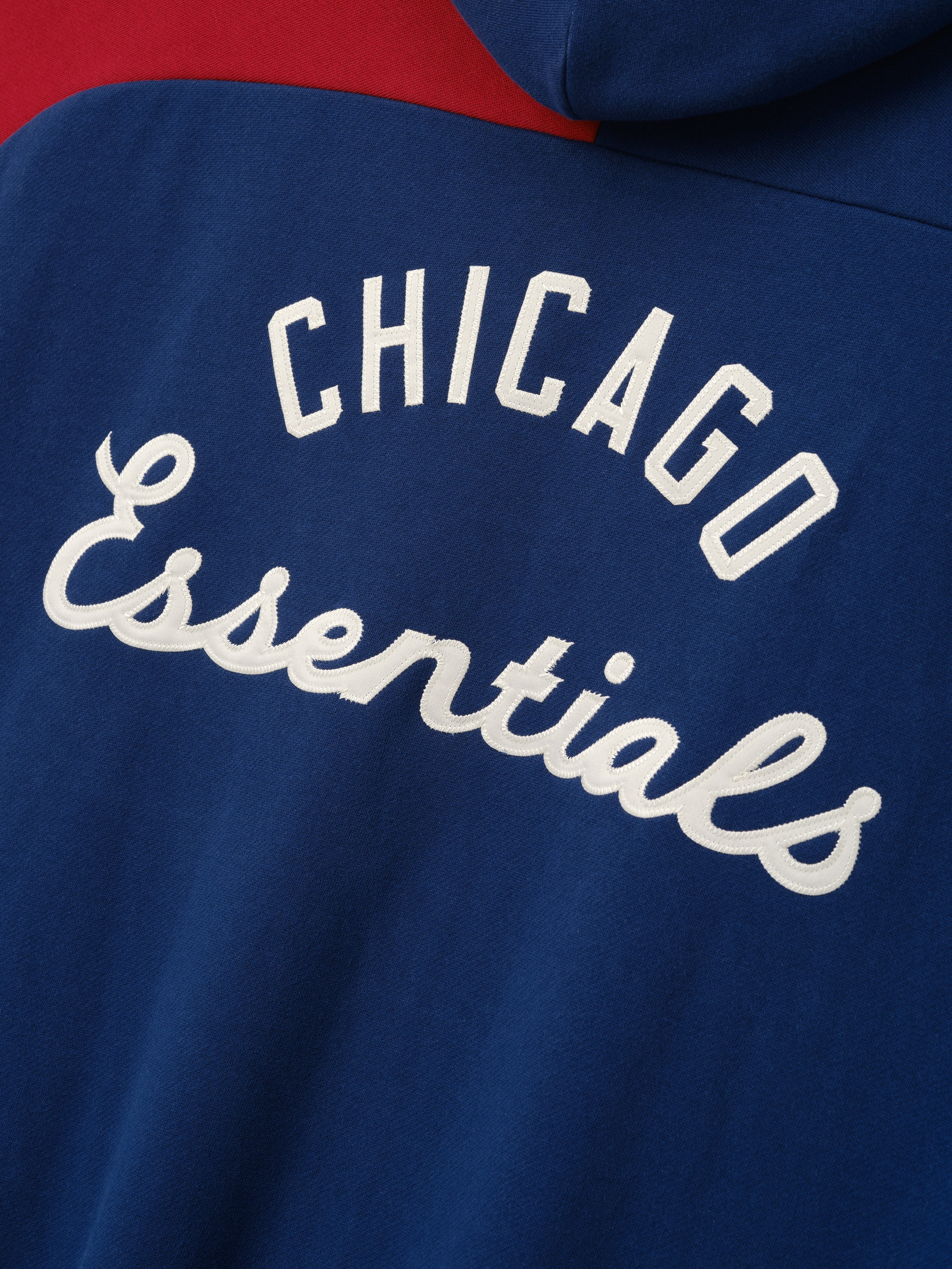 Essentials Cubs Raglan Half Zip Sport Hoodie Estate Blue/ Stone Red