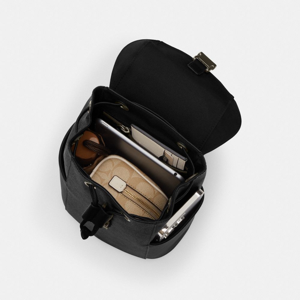 Coach Racer Pack In Signature Gunmetal Charcoal Black