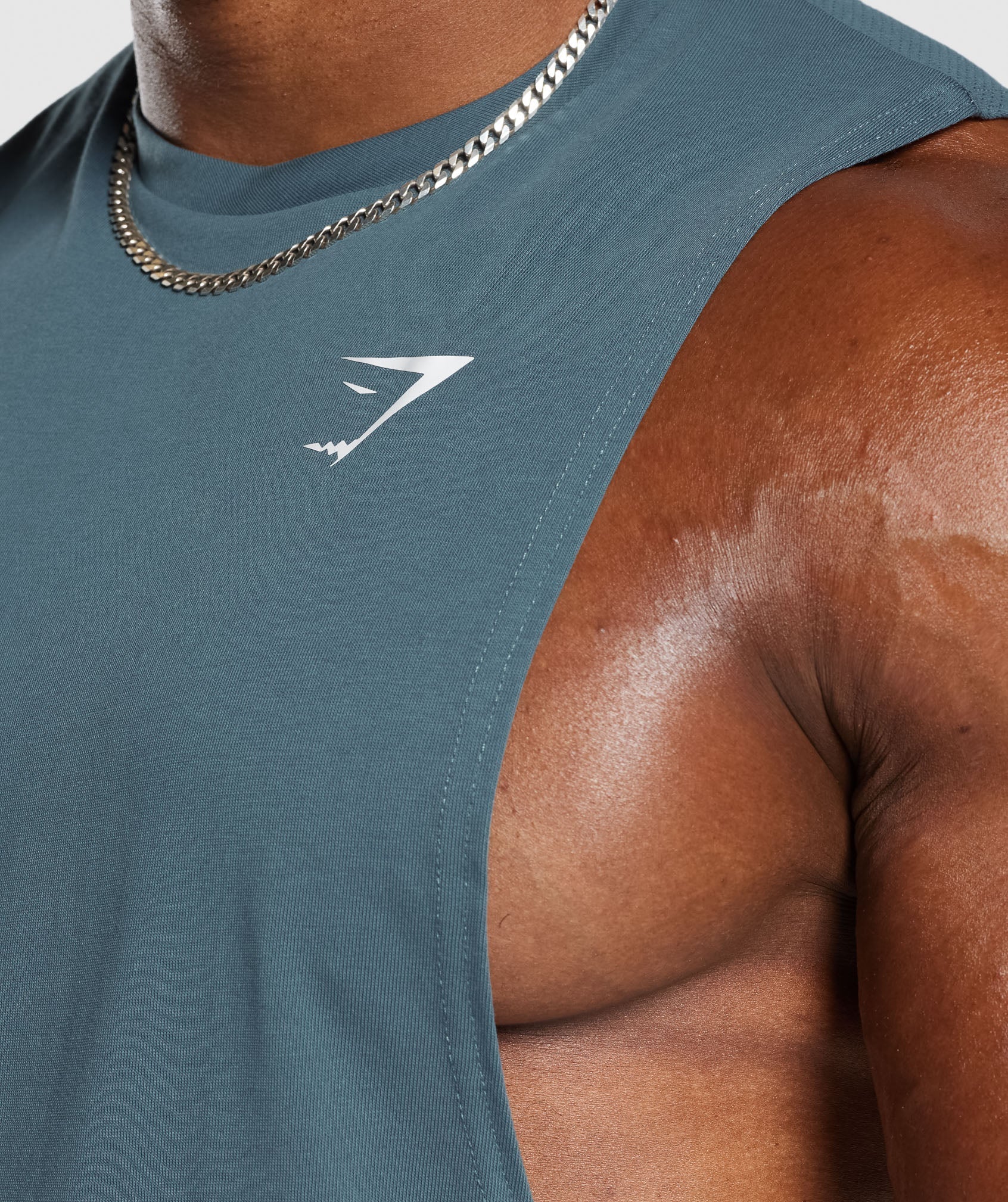 Gymshark React Drop Arm Tank Denim Teal
