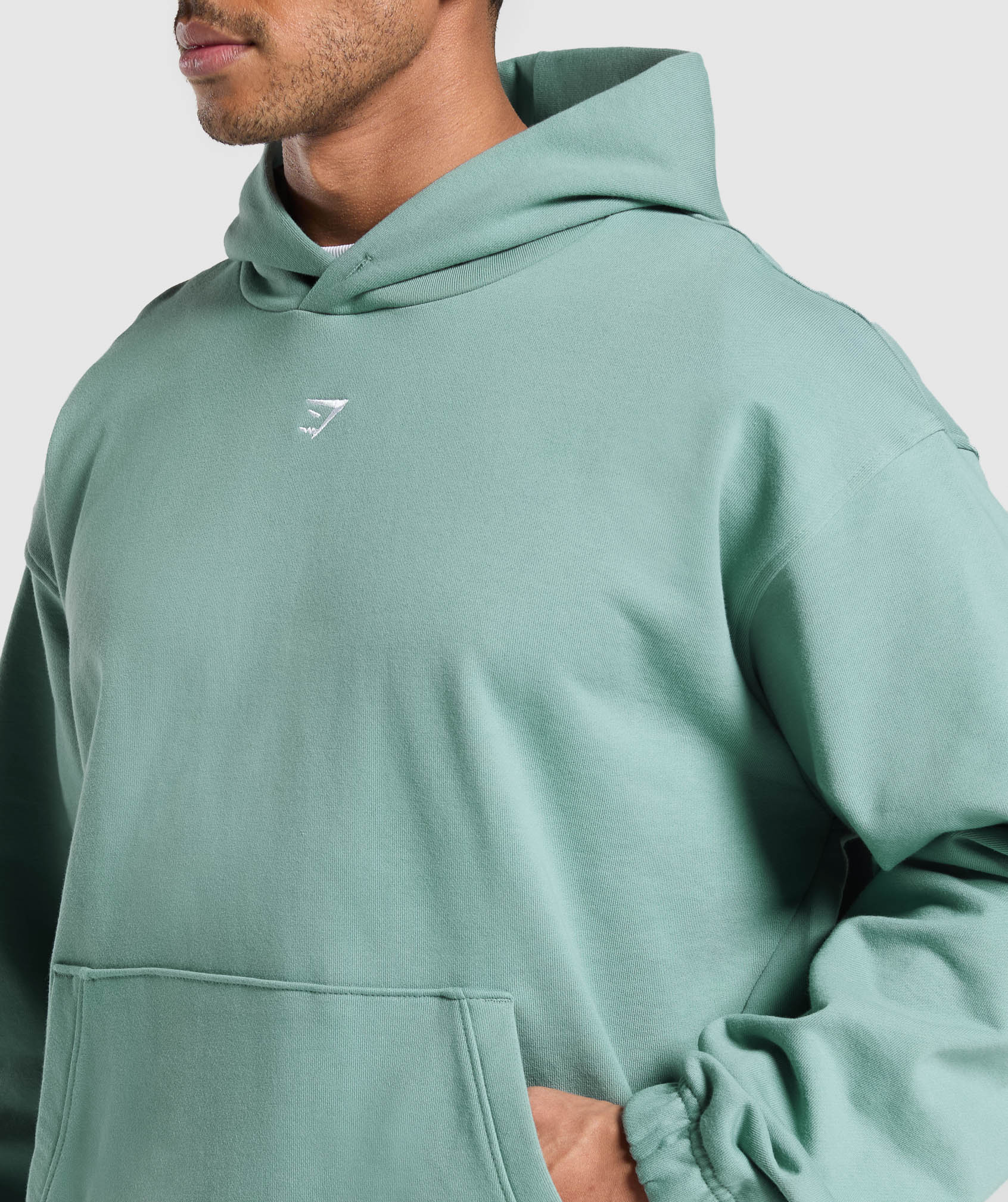 Gymshark Rest Day Essentials Boxy Hoodie Celeste Blue