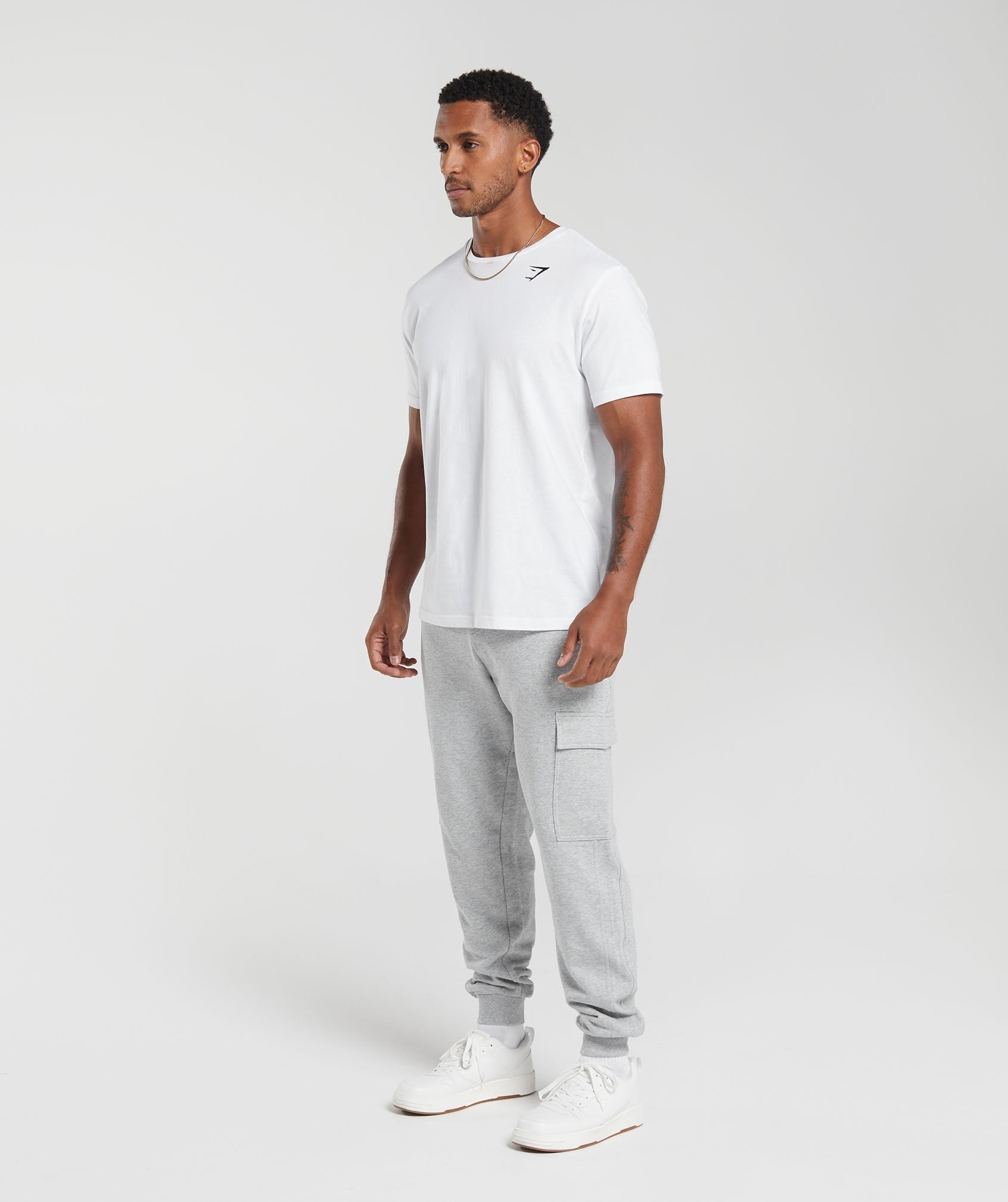 Gymshark Rest Day Essentials Cargo Joggers Light Grey Core Marl