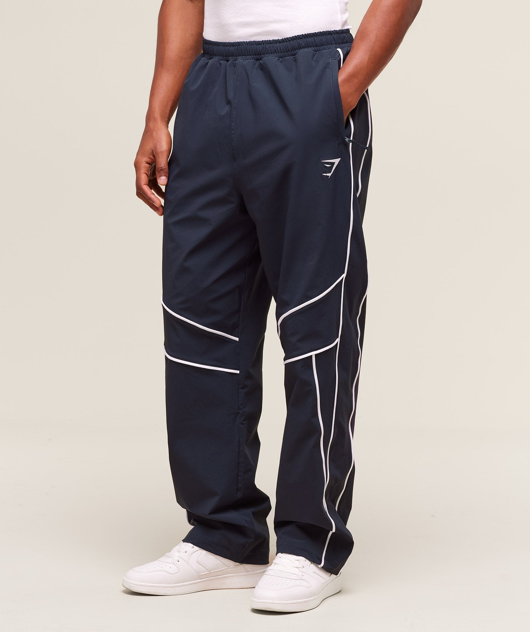 Gymshark Retro Crinkle Track Pants Heavy Blue