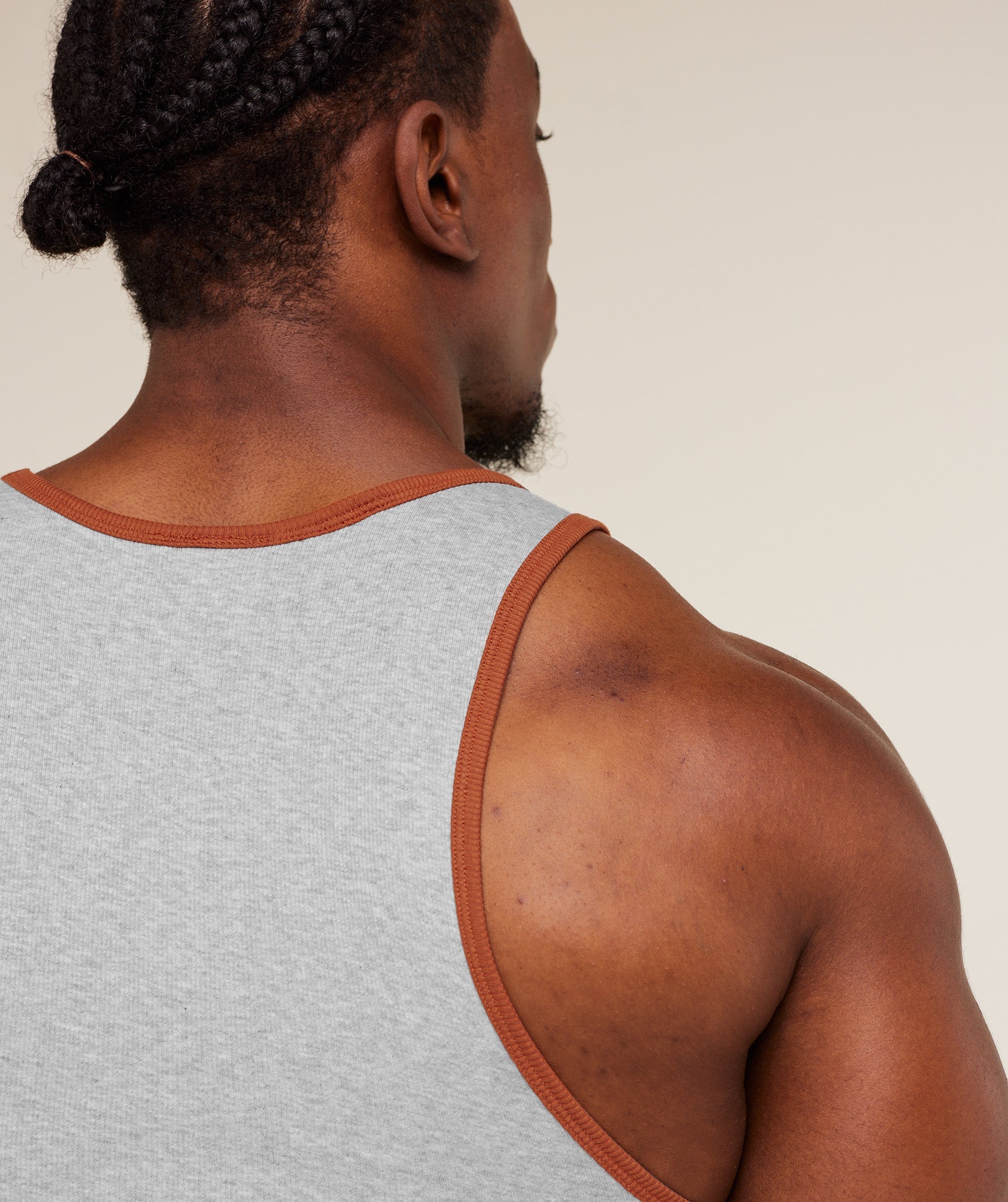 Gymshark Ribbed Tank 1Pk Light Grey Core Marl