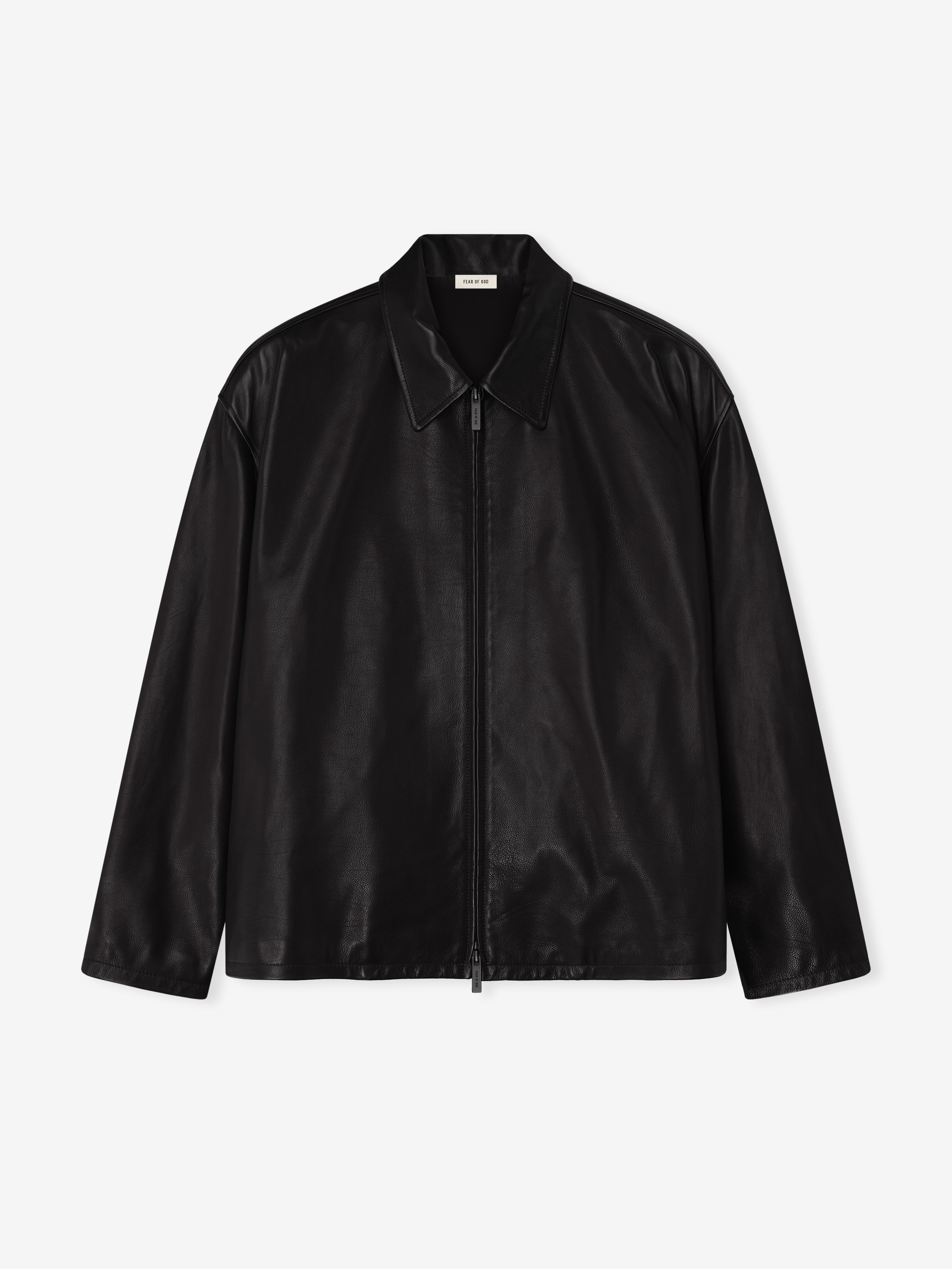 Essentials Leather Rider Jacket Black