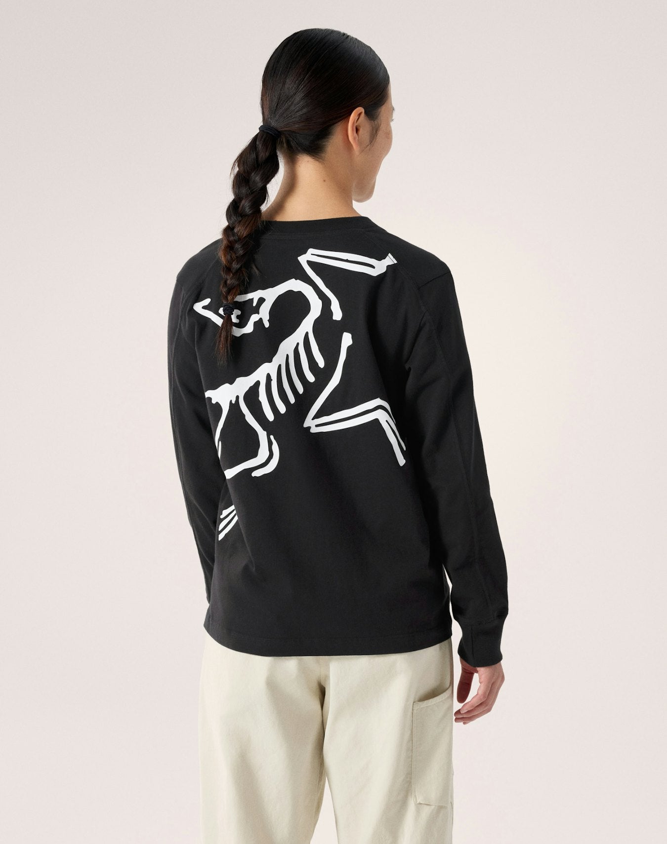 Arc'teryx Kragg Cotton Bird Crew Neck Shirt LS Women's - Black / White