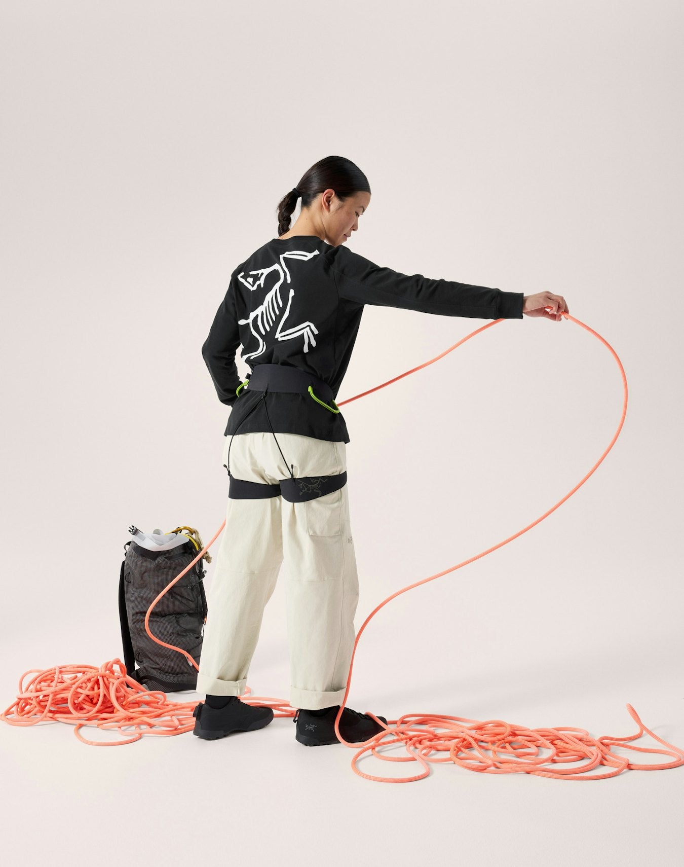 Arc'teryx Kragg Cotton Bird Crew Neck Shirt LS Women's - Black / White