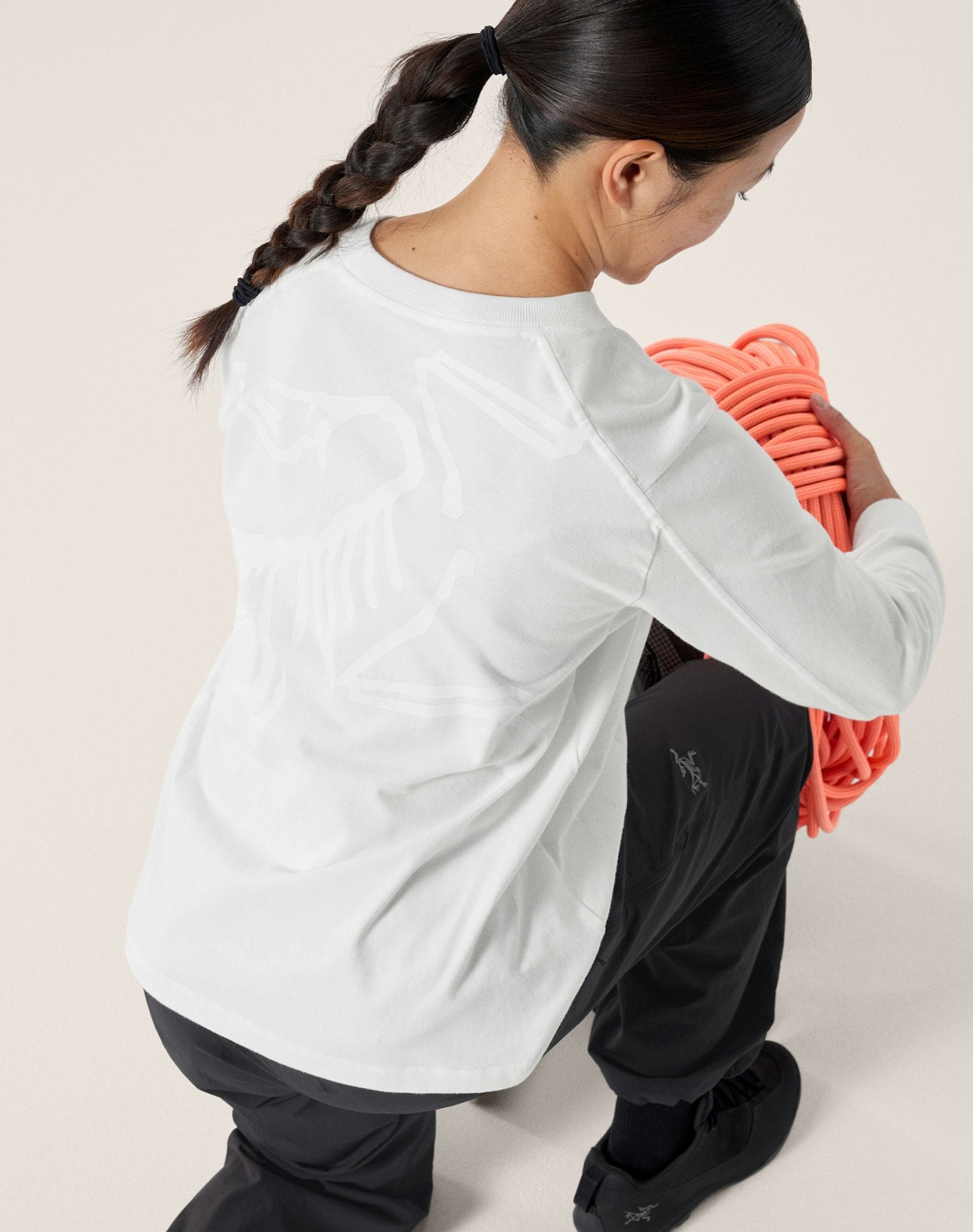 Arc'teryx Kragg Cotton Bird Crew Neck Shirt LS Women's - White Light / White