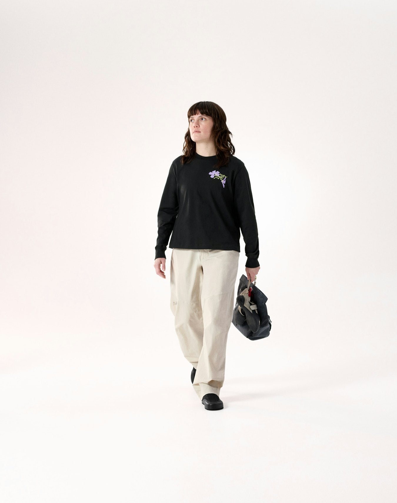 Arc'teryx Kragg SL Cotton Bloom Crew Shirt LS Women's - Black