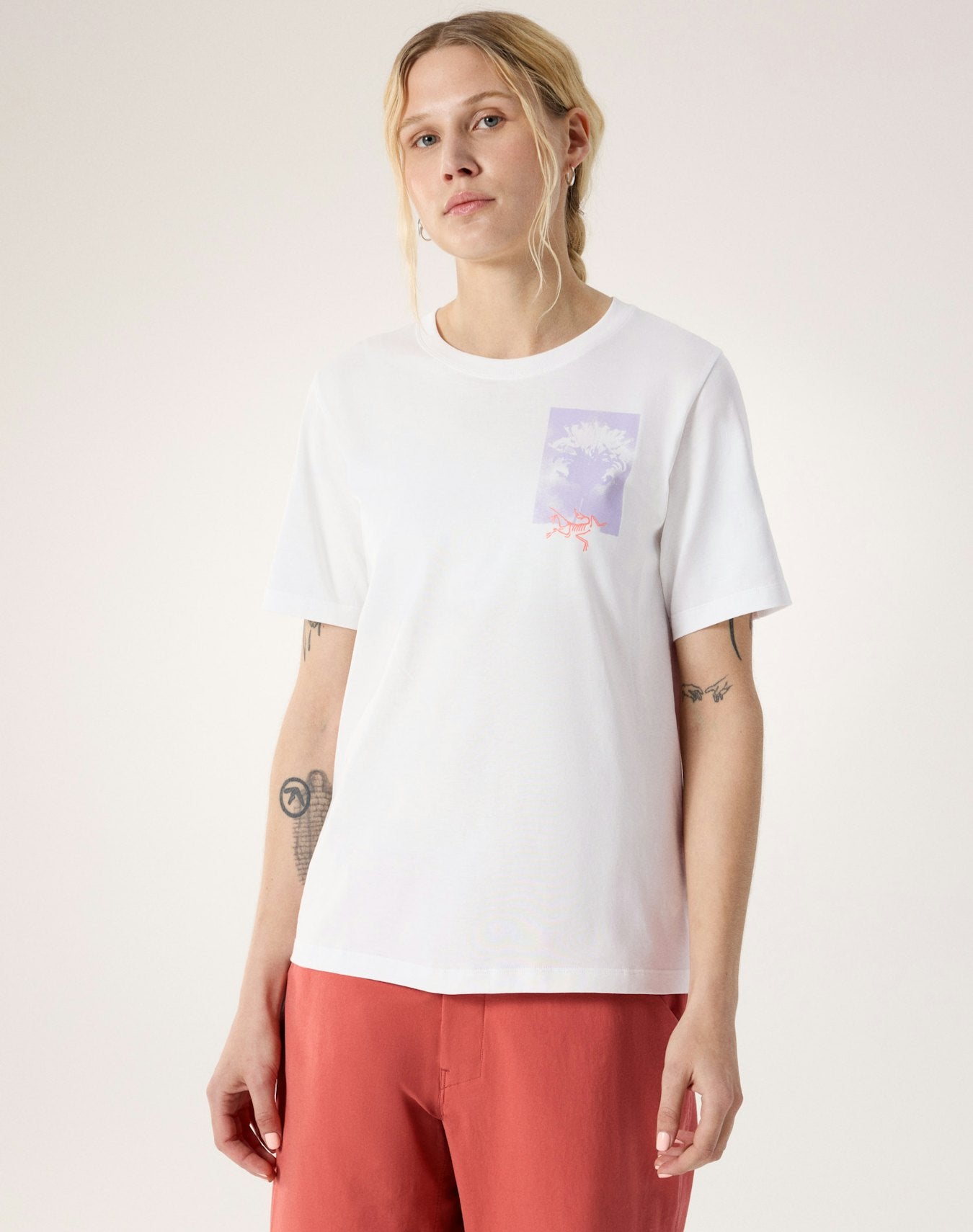 Arc'teryx Kragg SL Cotton Superbloom Crew Shirt SS Women's - White Light