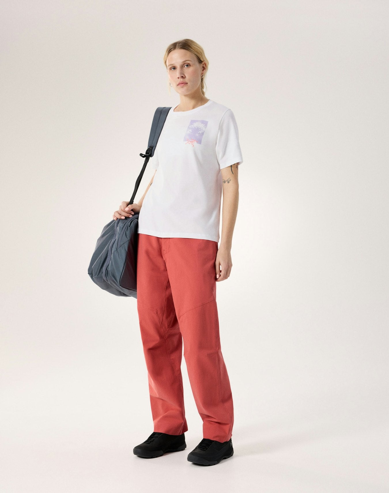 Arc'teryx Kragg SL Cotton Superbloom Crew Shirt SS Women's - White Light