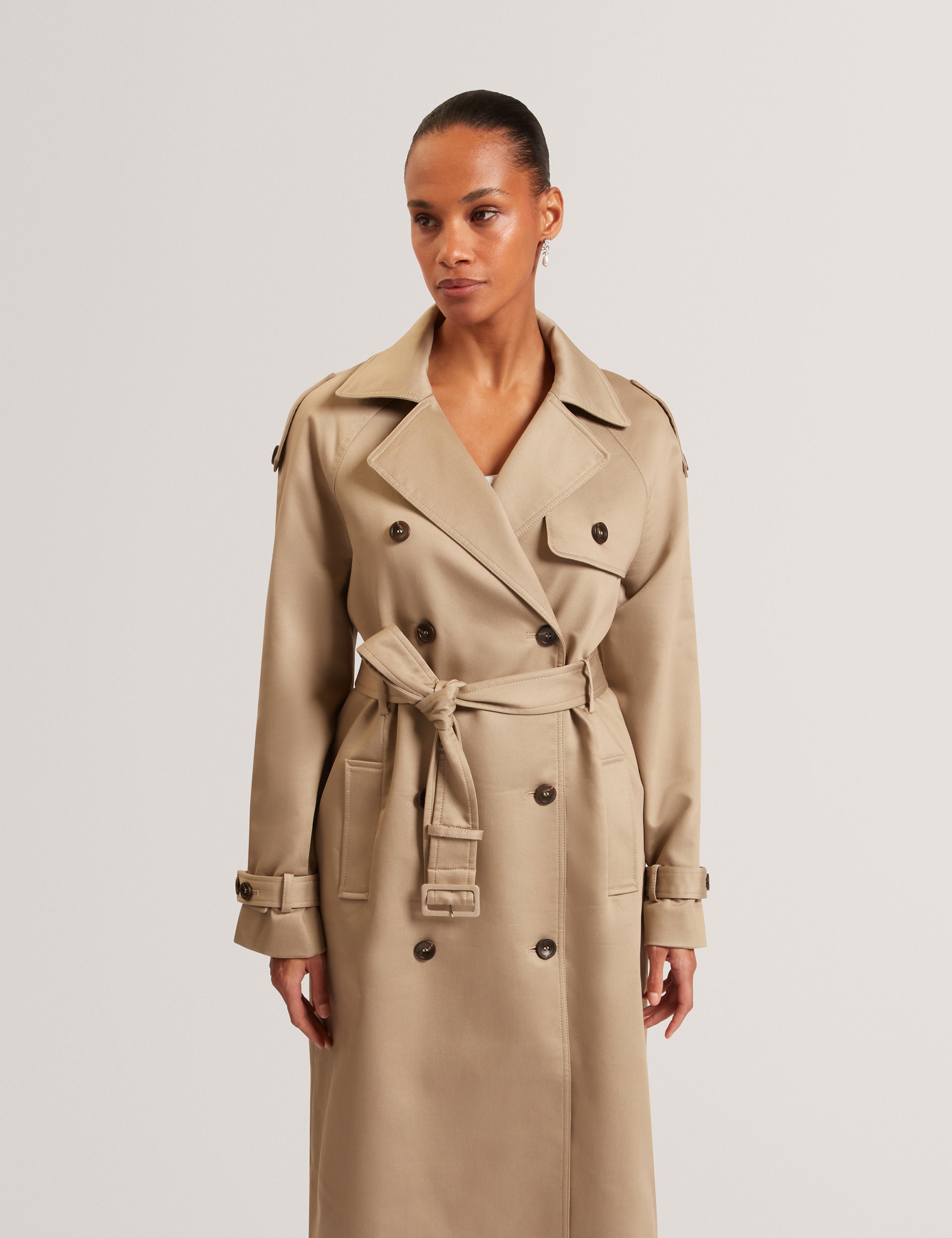Ted Baker Kinmo Belted Cotton Midi Trench Coat Women's