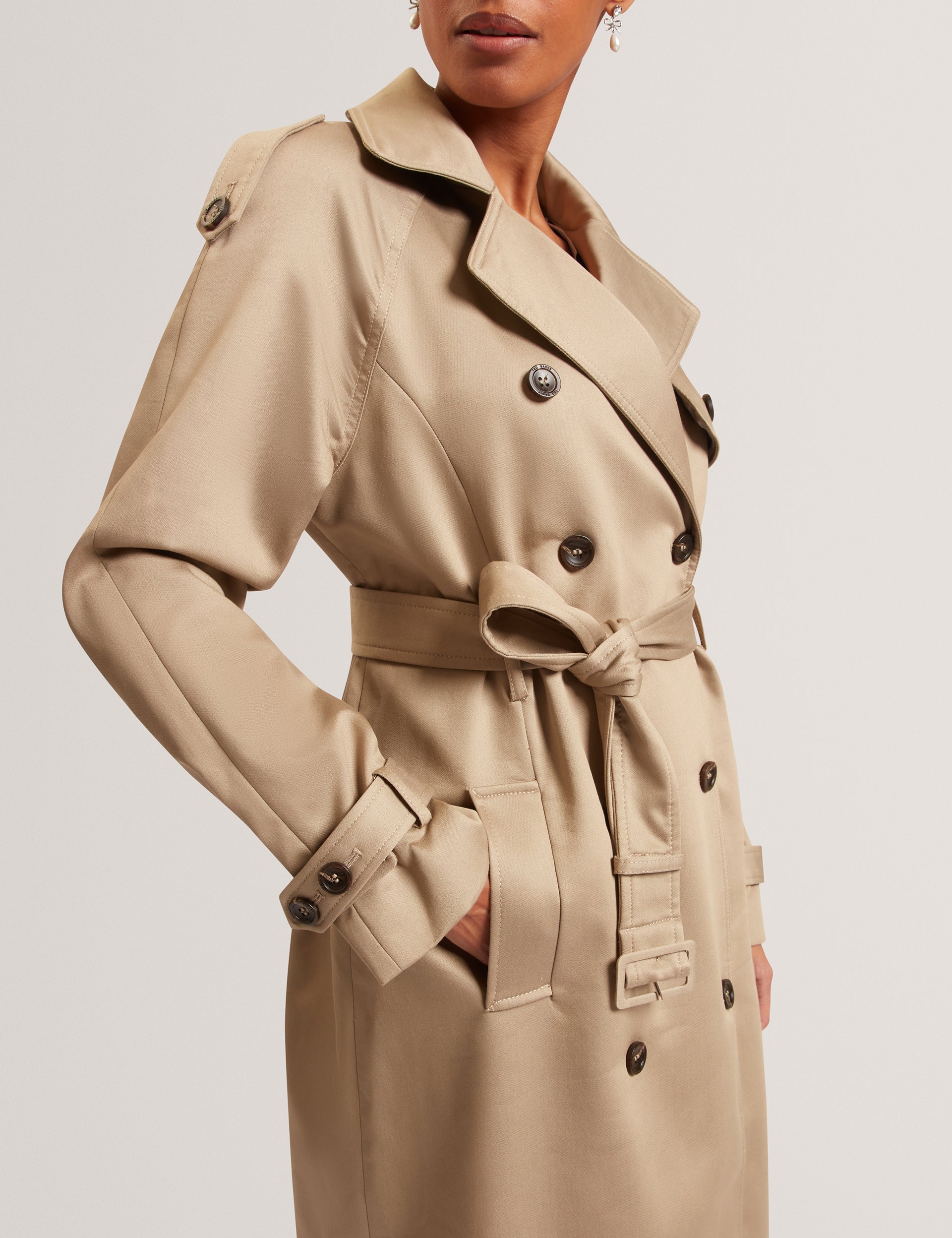 Ted Baker Kinmo Belted Cotton Midi Trench Coat Women's