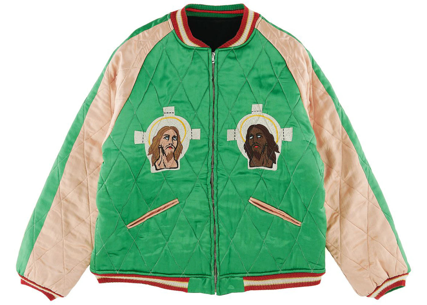 saint mxxxxxx x denim tears reversible yokosuka jacket green black