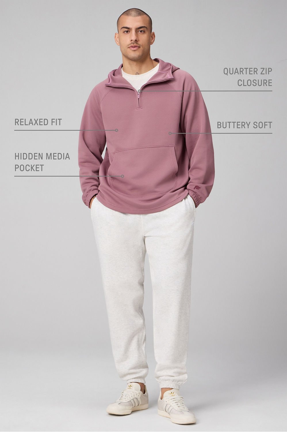 Fabletics The GridTech Quarter Zip Hoodie