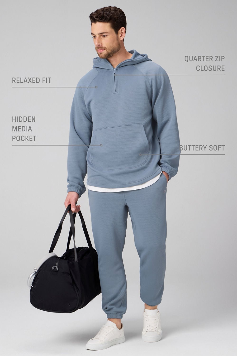 Fabletics The GridTech Quarter Zip Hoodie