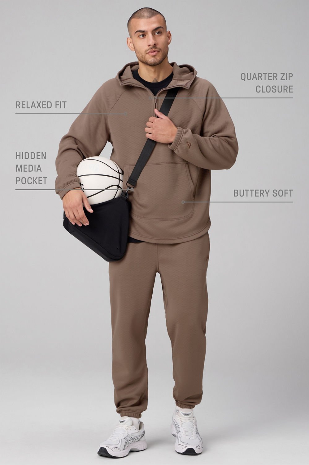 Fabletics The GridTech Quarter Zip Hoodie