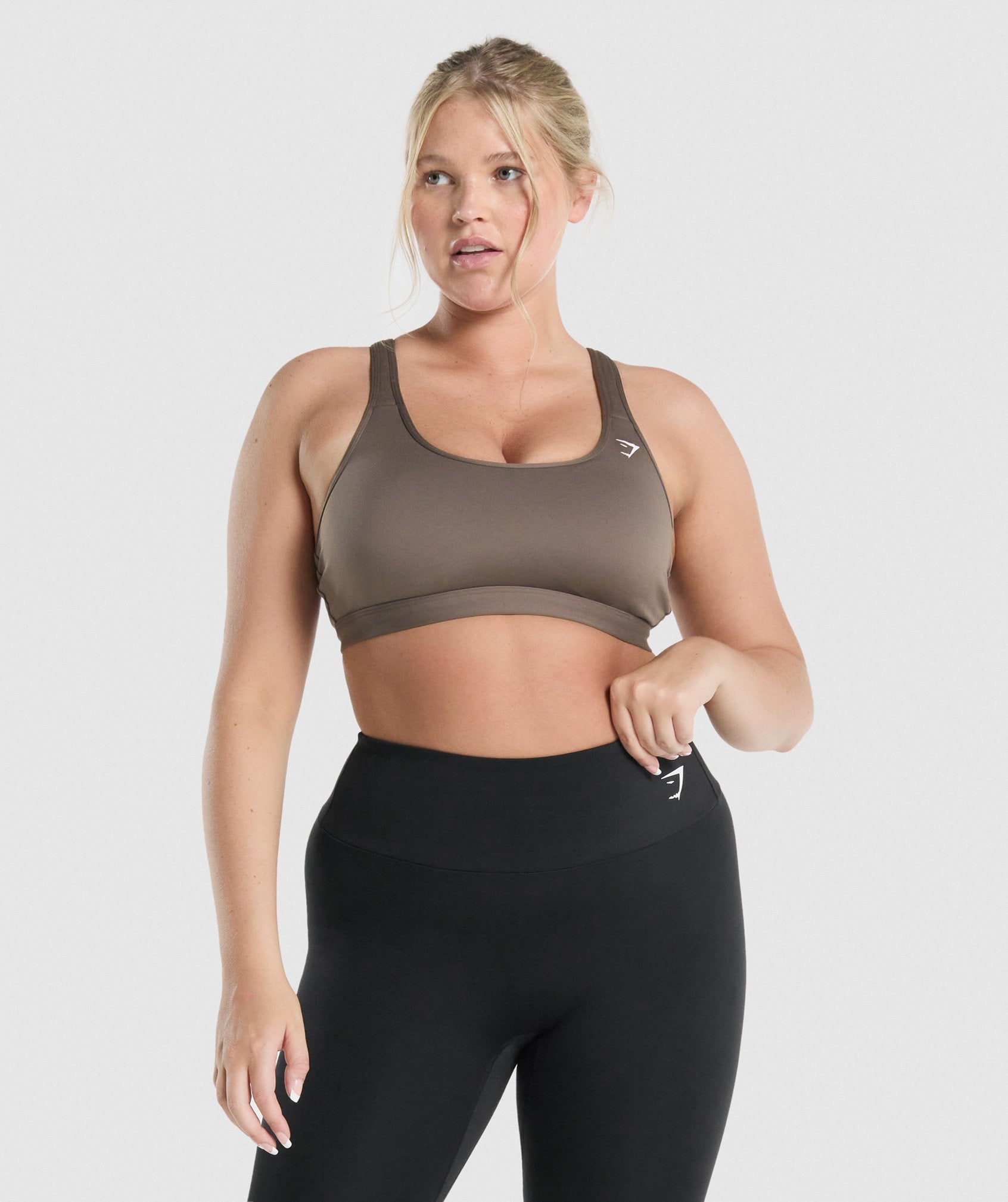 Women's Gymshark Scoop Neck Sports Bra Brown