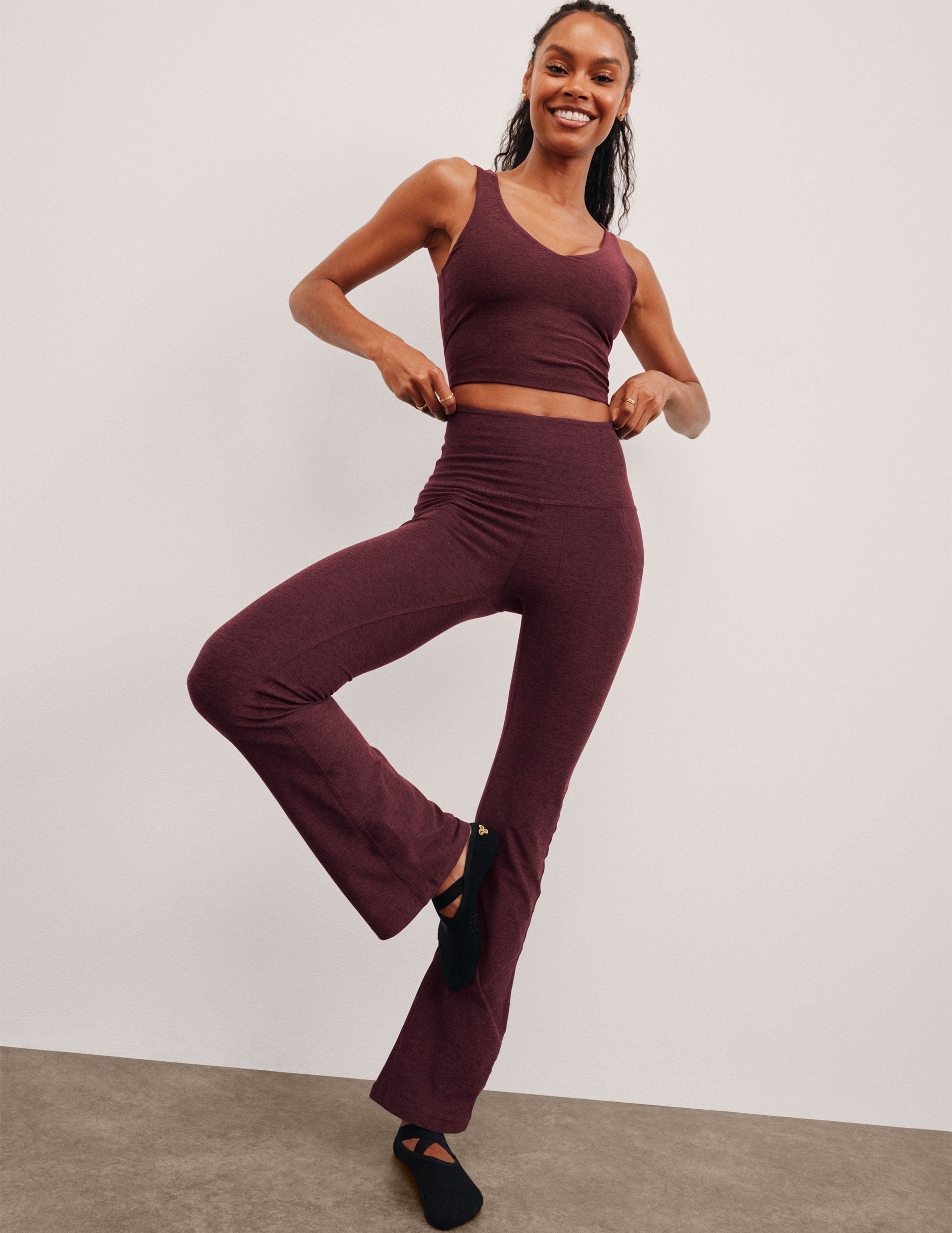 Beyond Yoga Spacedye High Waisted Practice Pocket Bootcut Pant 31 Women's