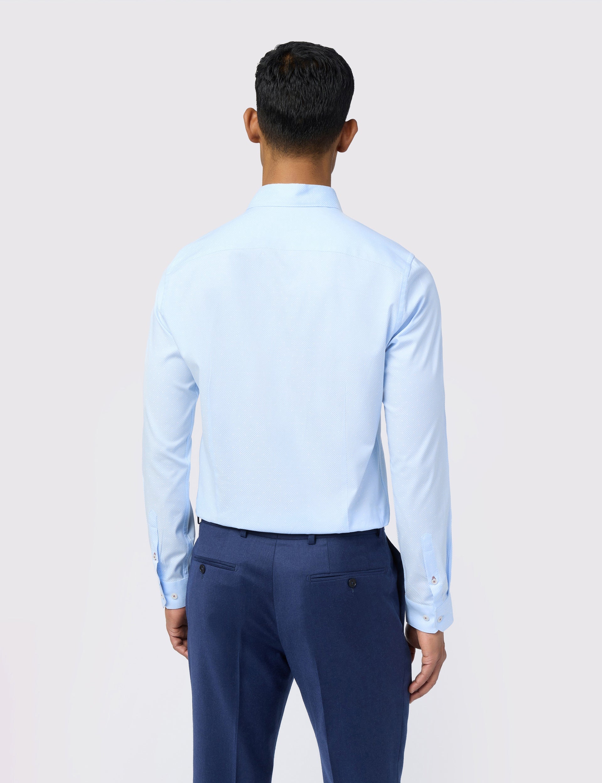 Ted Baker Hart Diamond Texture Stretch Cotton Slim Shirt