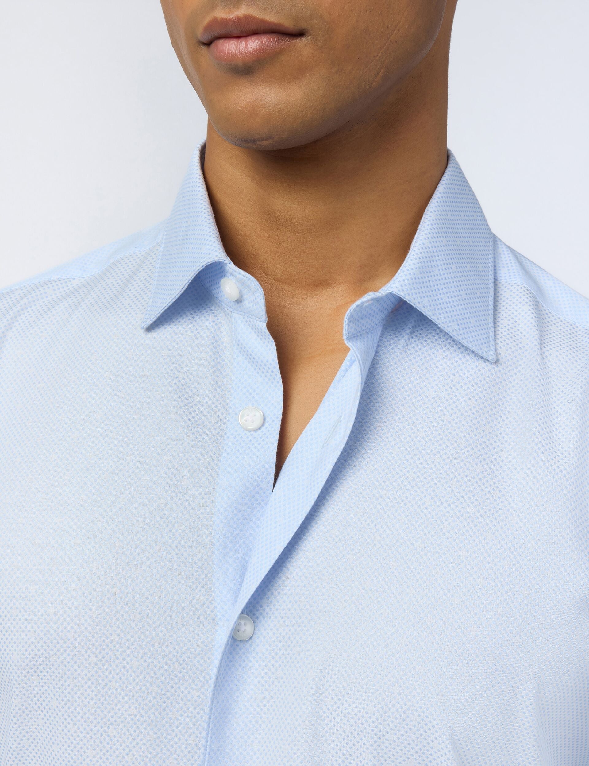 Ted Baker Hart Diamond Texture Stretch Cotton Slim Shirt