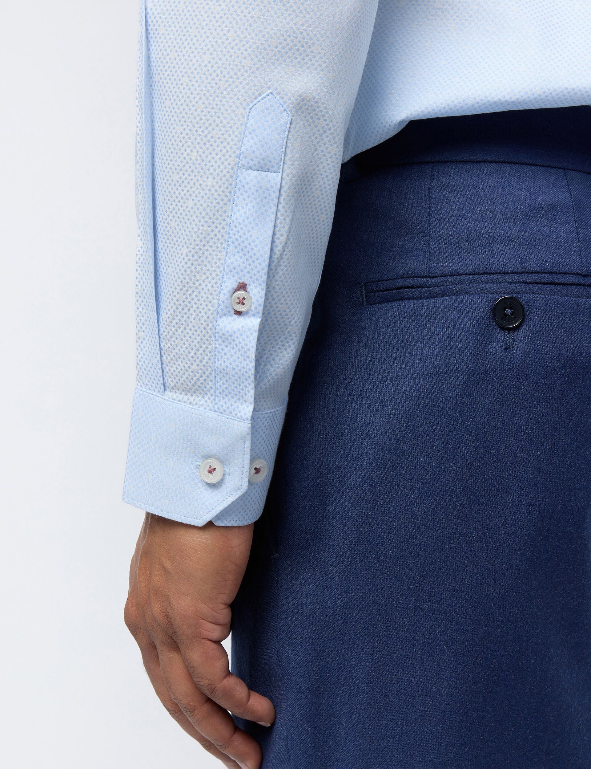 Ted Baker Hart Diamond Texture Stretch Cotton Slim Shirt