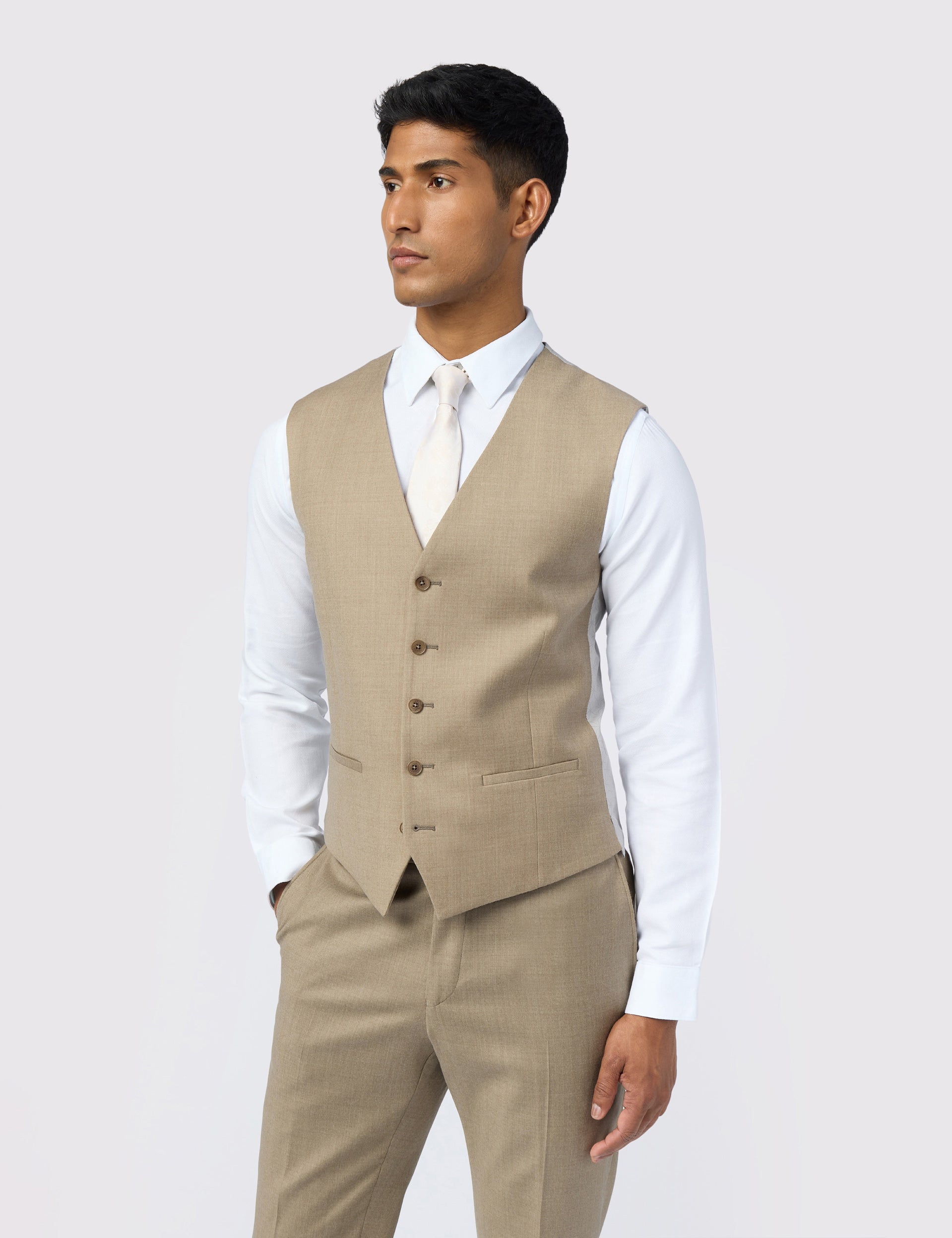 Ted Baker Larkinw Flannel Wool Rich Slim Suit Waistcoat