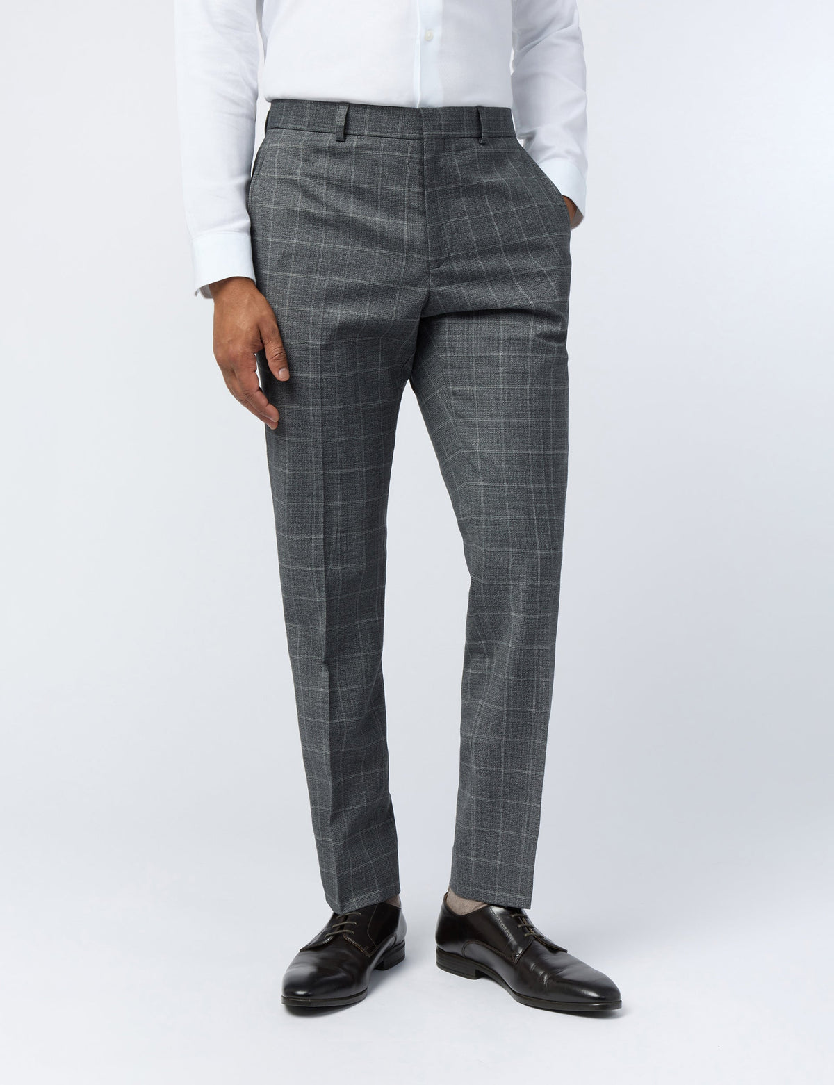 Ted Baker Hilsont Textured Check Performance Slim Suit Trousers