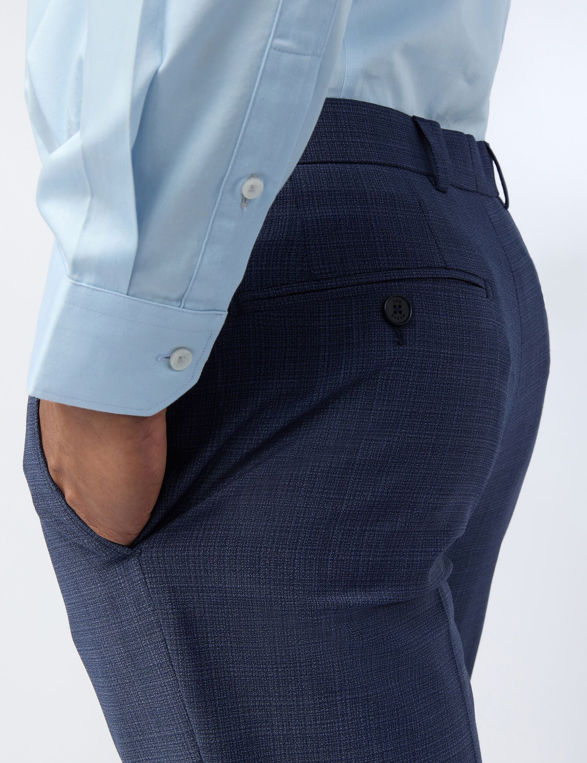 Ted Baker Foylet Micro Check Performance Slim Suit Trousers