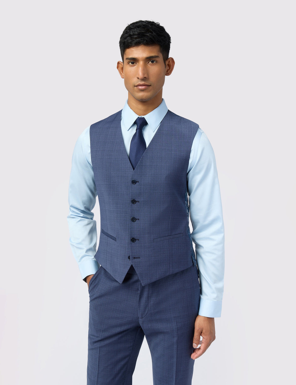 Ted Baker Foylew Micro Check Performance Slim Suit Waistcoat