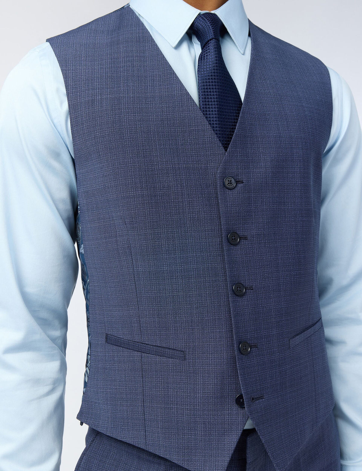 Ted Baker Foylew Micro Check Performance Slim Suit Waistcoat