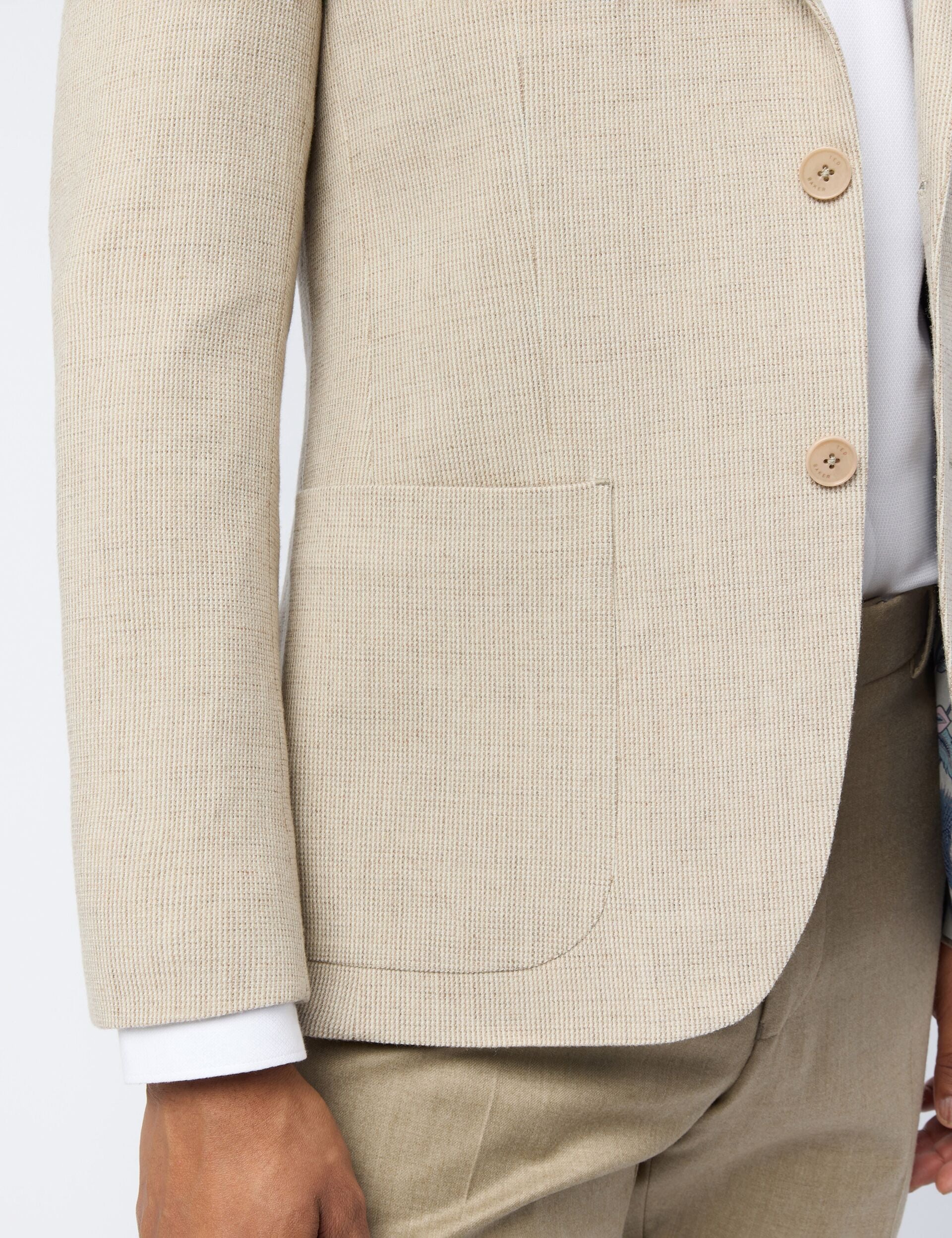 Ted Baker Monroj Micro Check Wool Rich Slim Fit Blazer