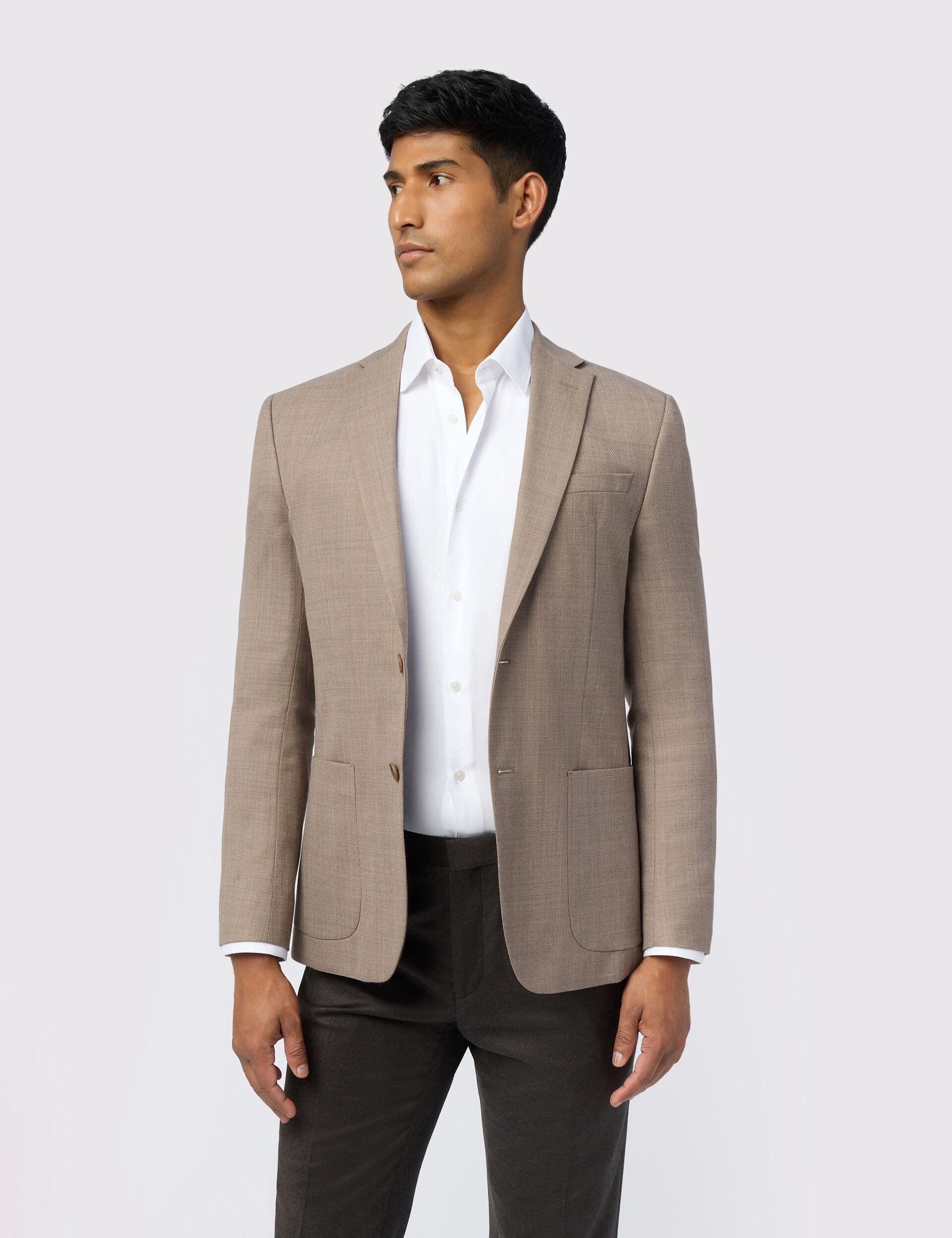 Ted Baker Oramj Textured Wool Rich Structured Blazer