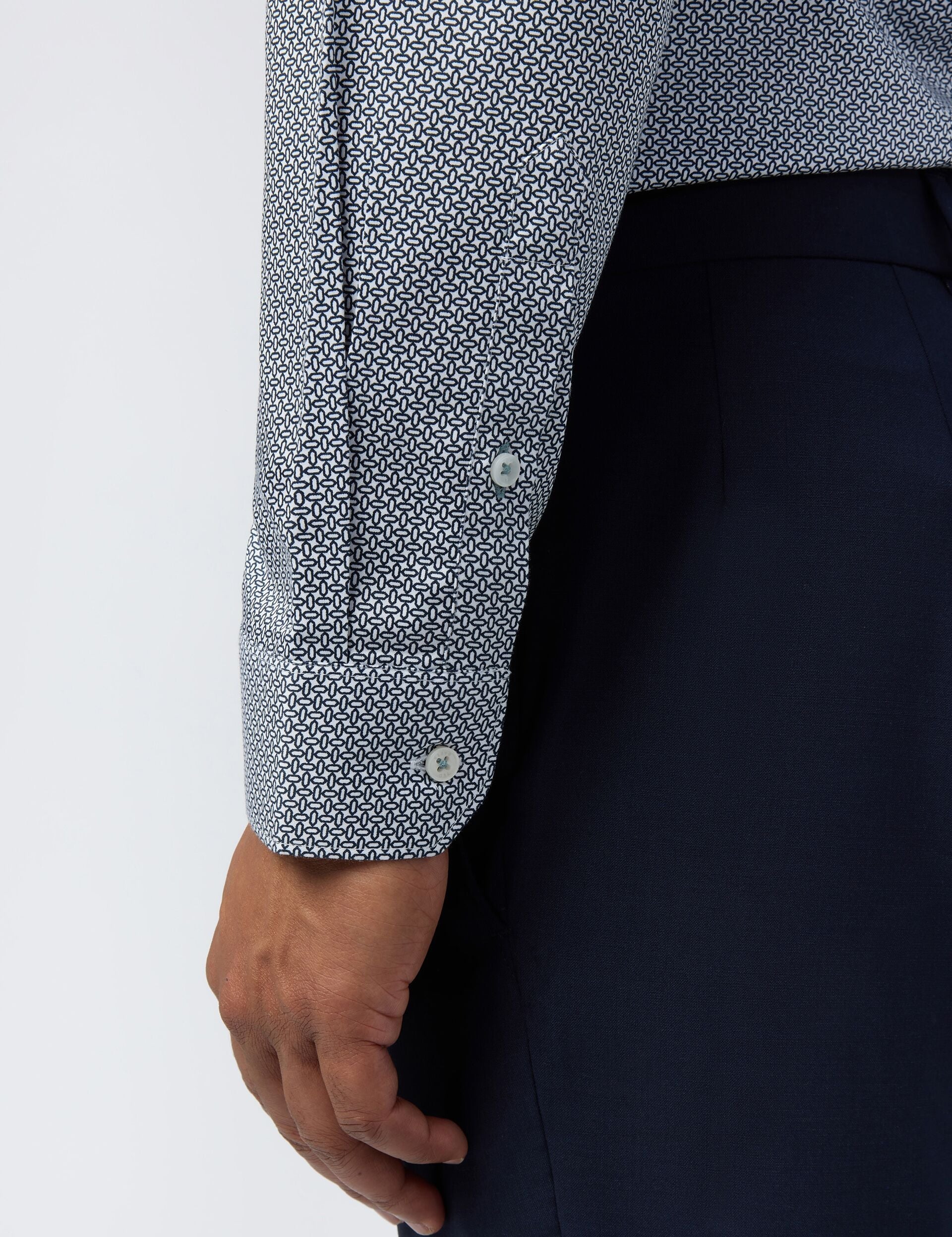 Ted Baker Lin Micro Geometric Print Slim Cotton Shirt