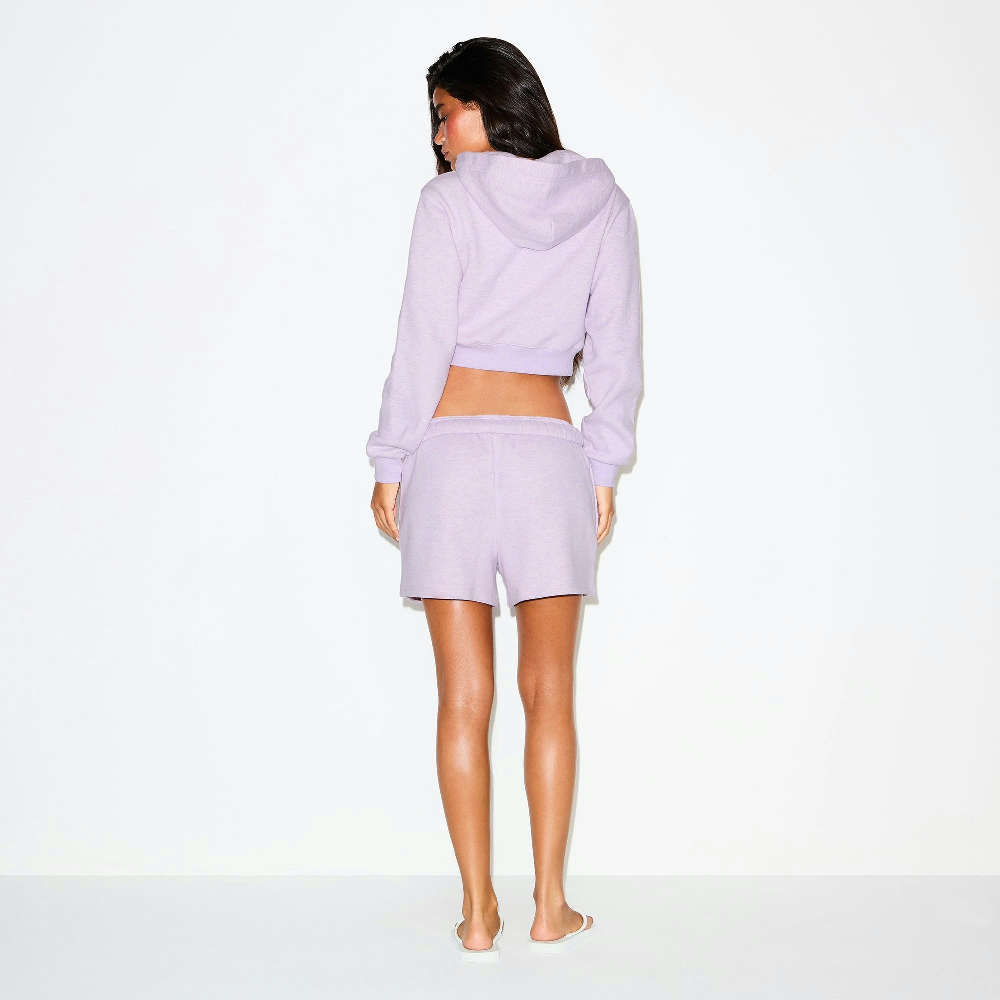 Skims Cotton Fleece Short Purple Heather