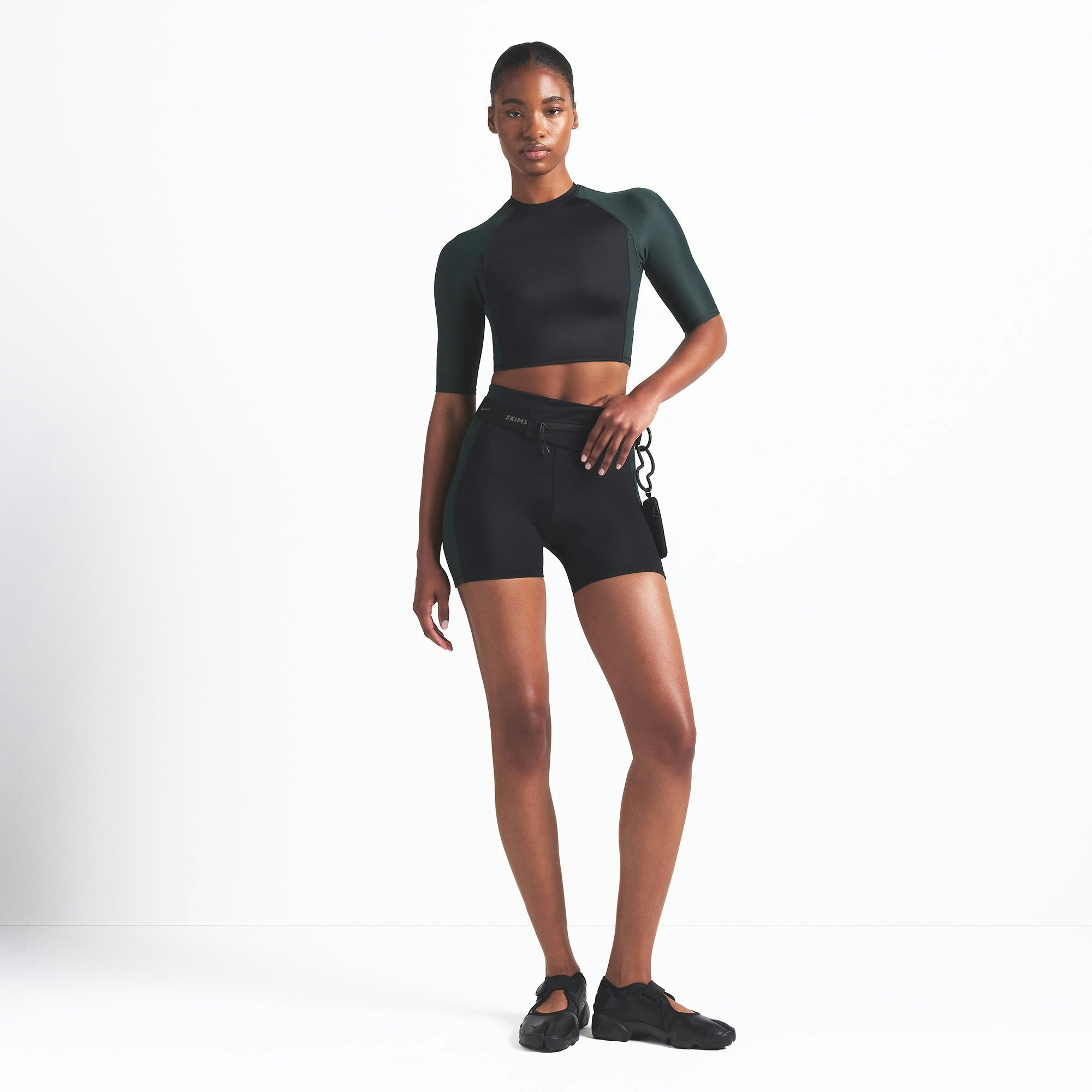 Skims Nikeskims Shine 5" Biker Short Obsidian And Dark Teal