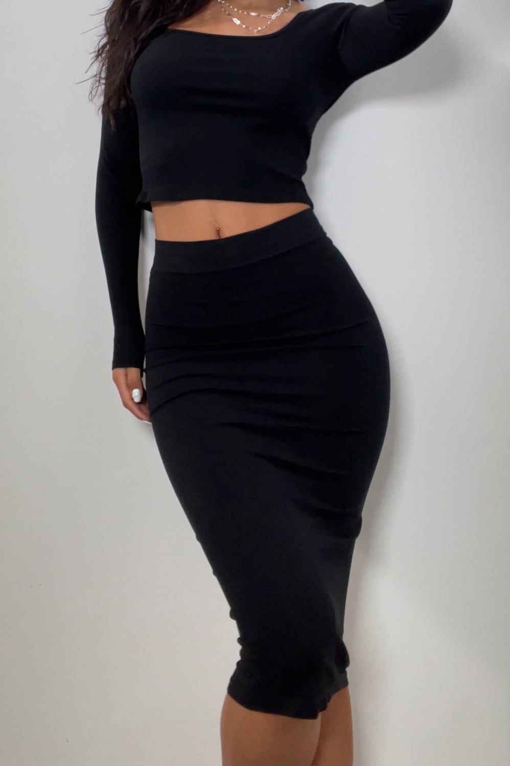 Fabletics Smooth As Hell Shaping Midi Skirt